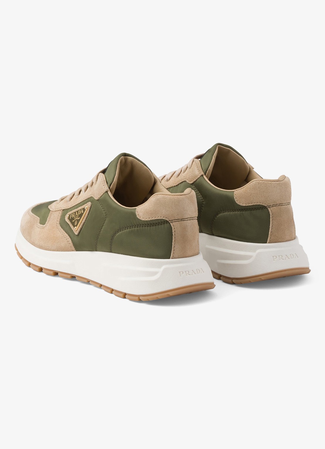 Prada Prax 01 Re-Nylon sneaker met suède details - detail 5 beige