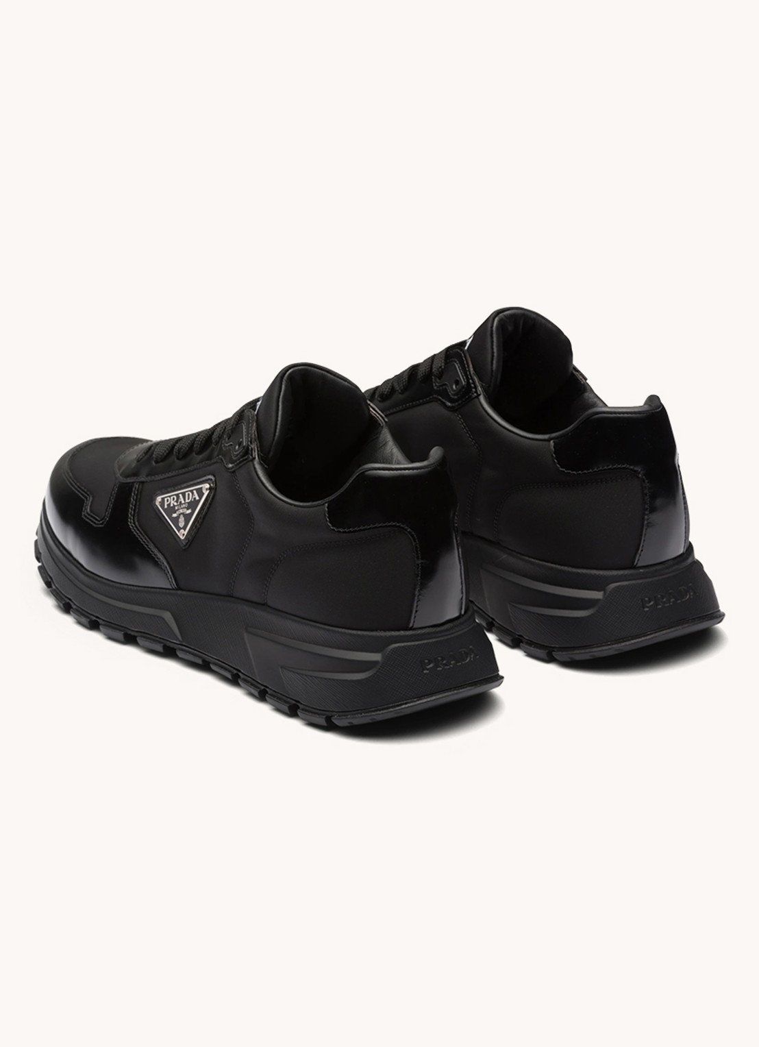 Prada Prax 01 Re-Nylon sneakers met leren details en logo - detail 7 zwart
