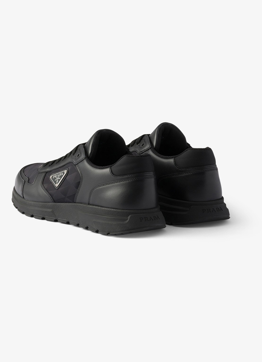Prada Prax 2.0 Re-Nylon sneaker van kalfsleer - achterkant 6 zwart