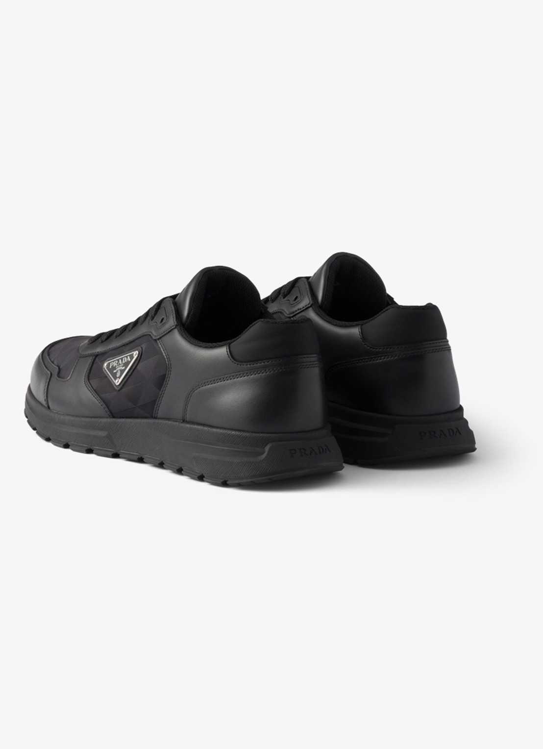 Prada Prax 2.0 Re-Nylon sneaker van kalfsleer - achterkant 6 zwart