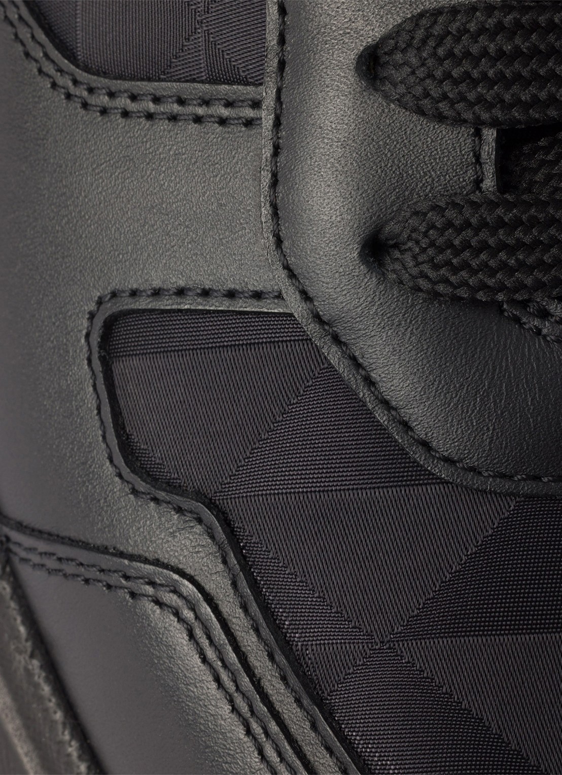 Prada Prax 2.0 Re-Nylon sneaker van kalfsleer - detail 5 zwart