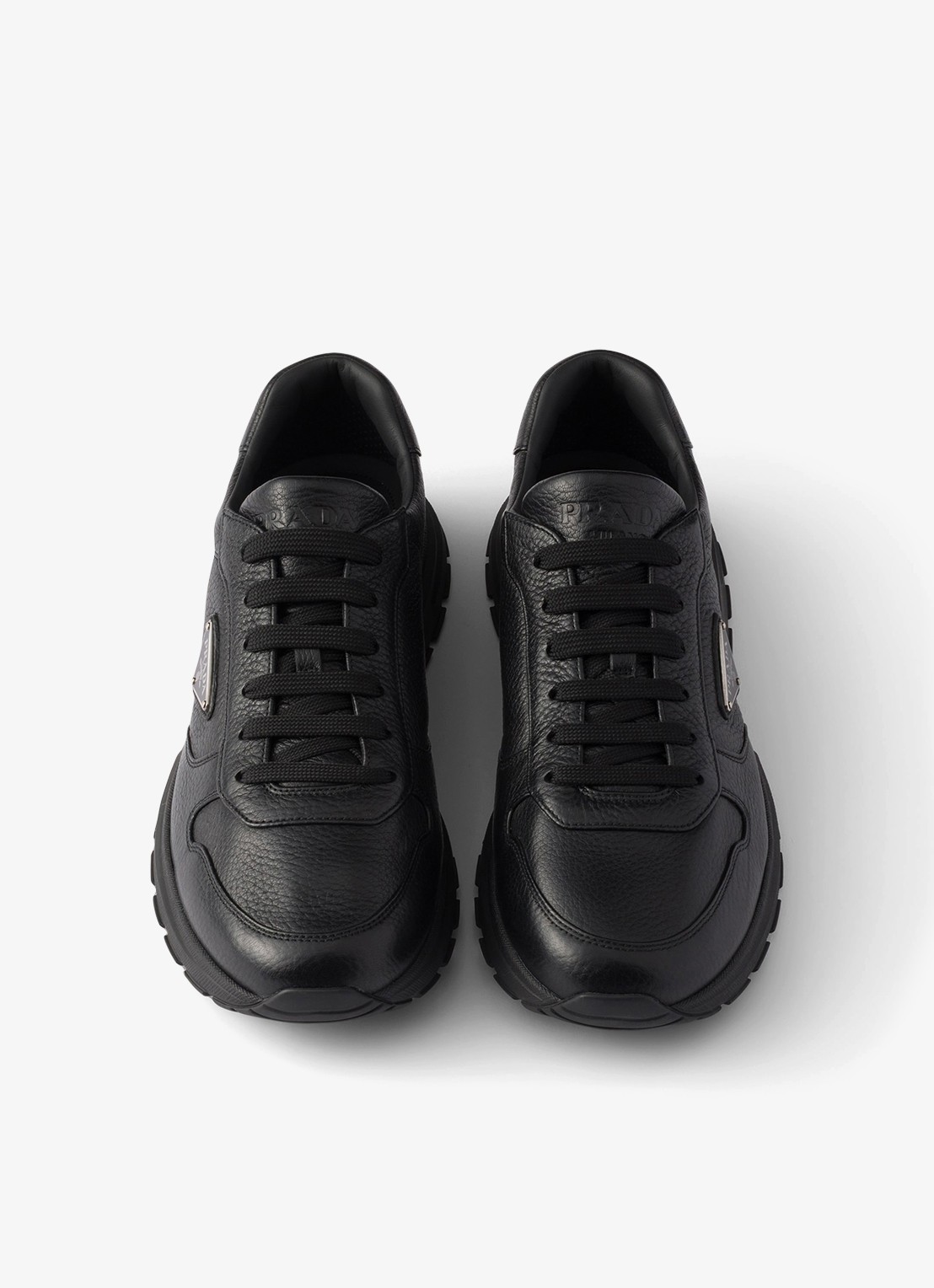 Prada Prax 2.0 sneaker van leer - detail zwart
