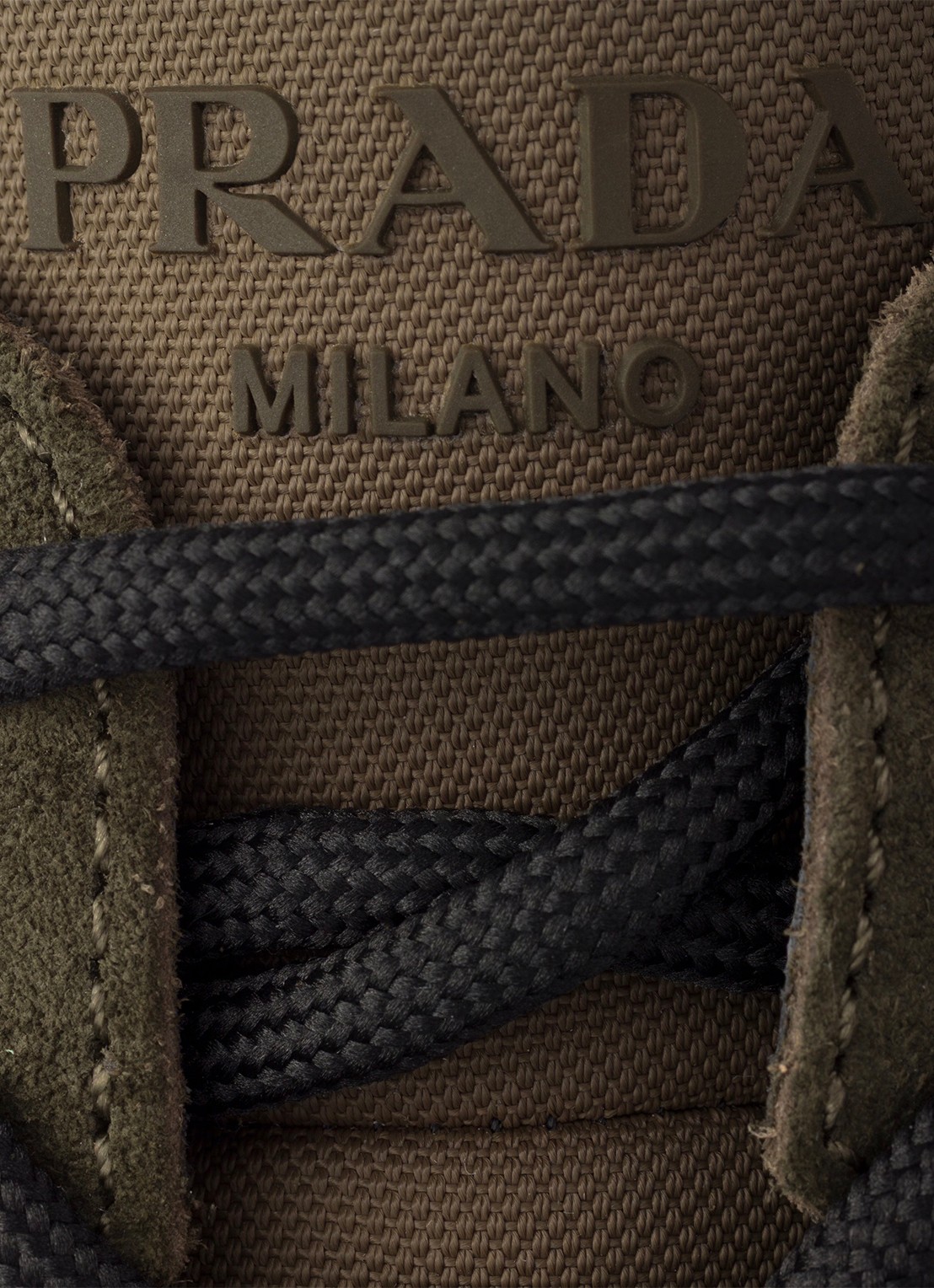 Prada Prax Re-Nylon sneaker met kalfssuède details - detail 6 groen