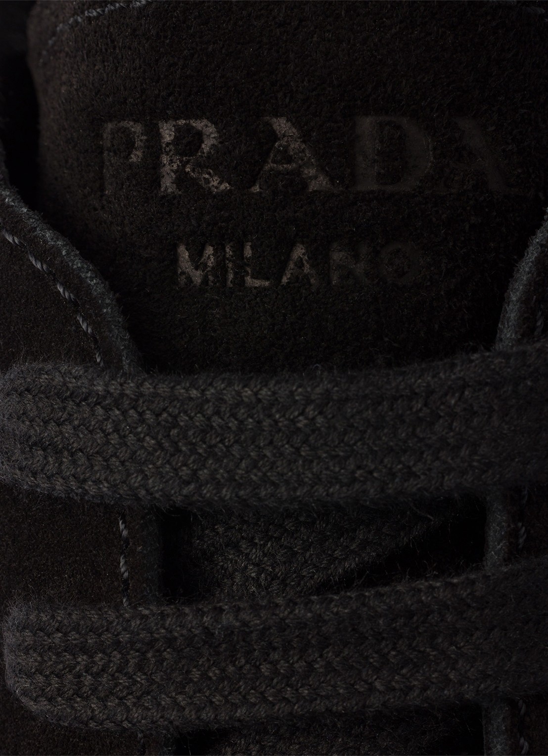 Prada Prax Re-Nylon sneaker met suède details - detail 4 zwart