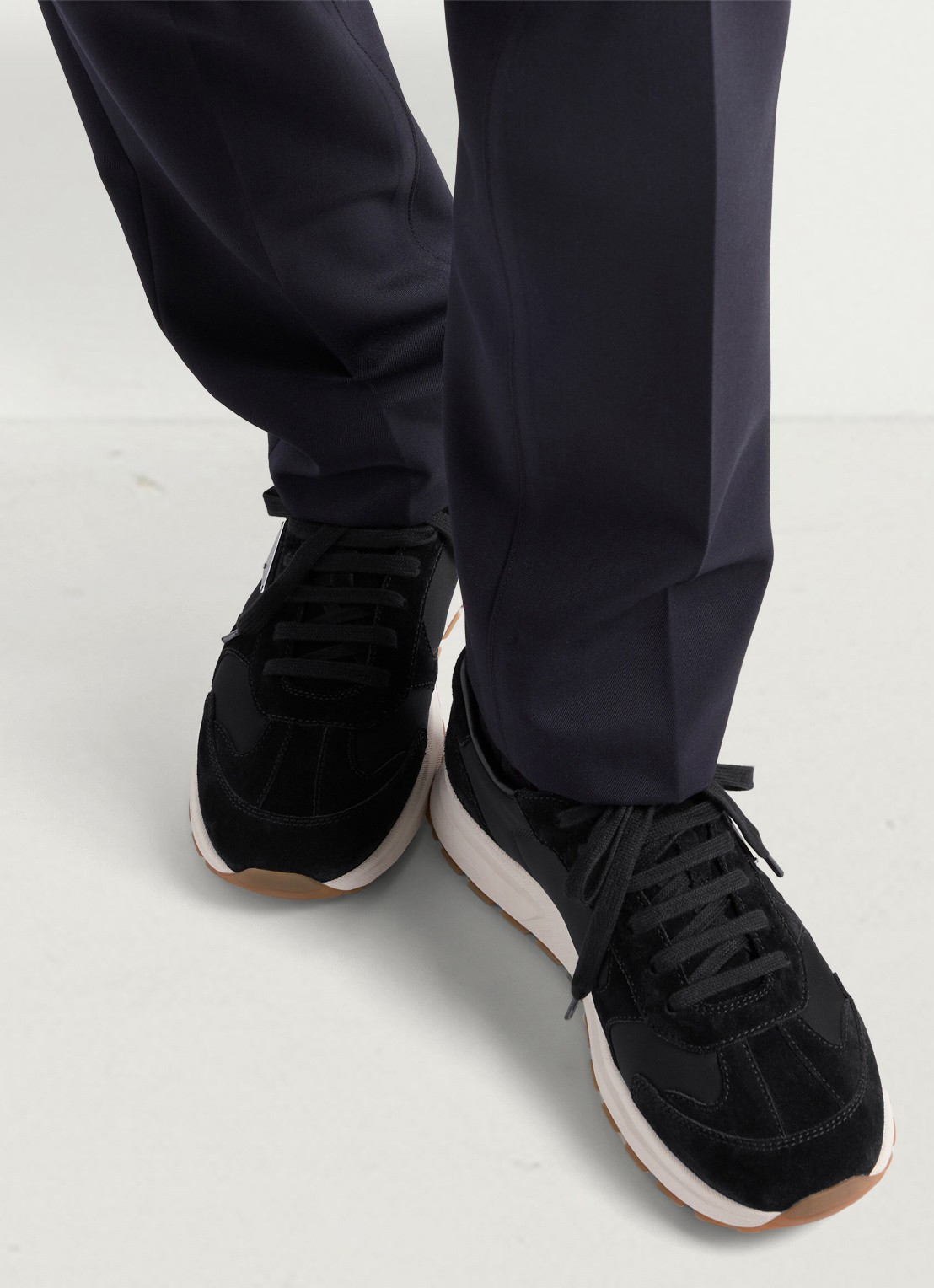 Prada Prax Re-Nylon sneaker met suède details - detail 5 zwart