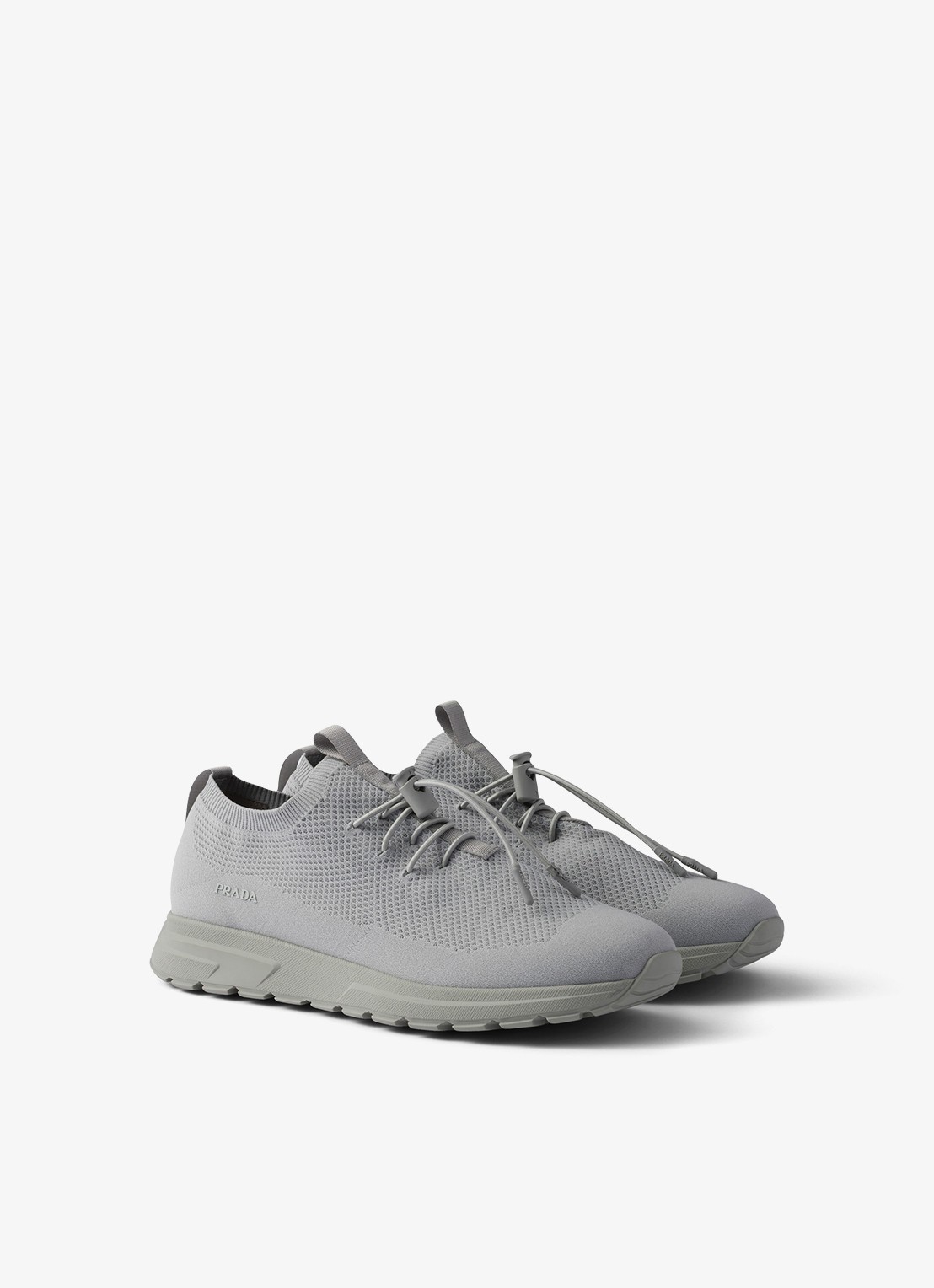 Prada Prax sneaker met gebreid bovenwerk - detail 4 grijs