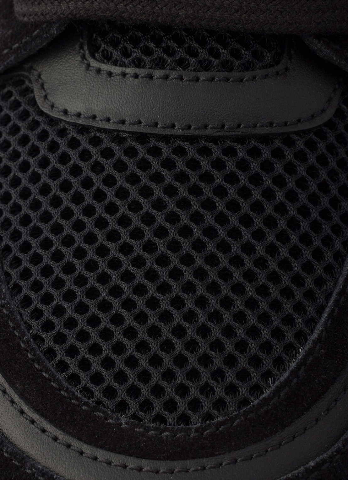Prada Prax sneaker van leer met mesh details - detail 4 zwart