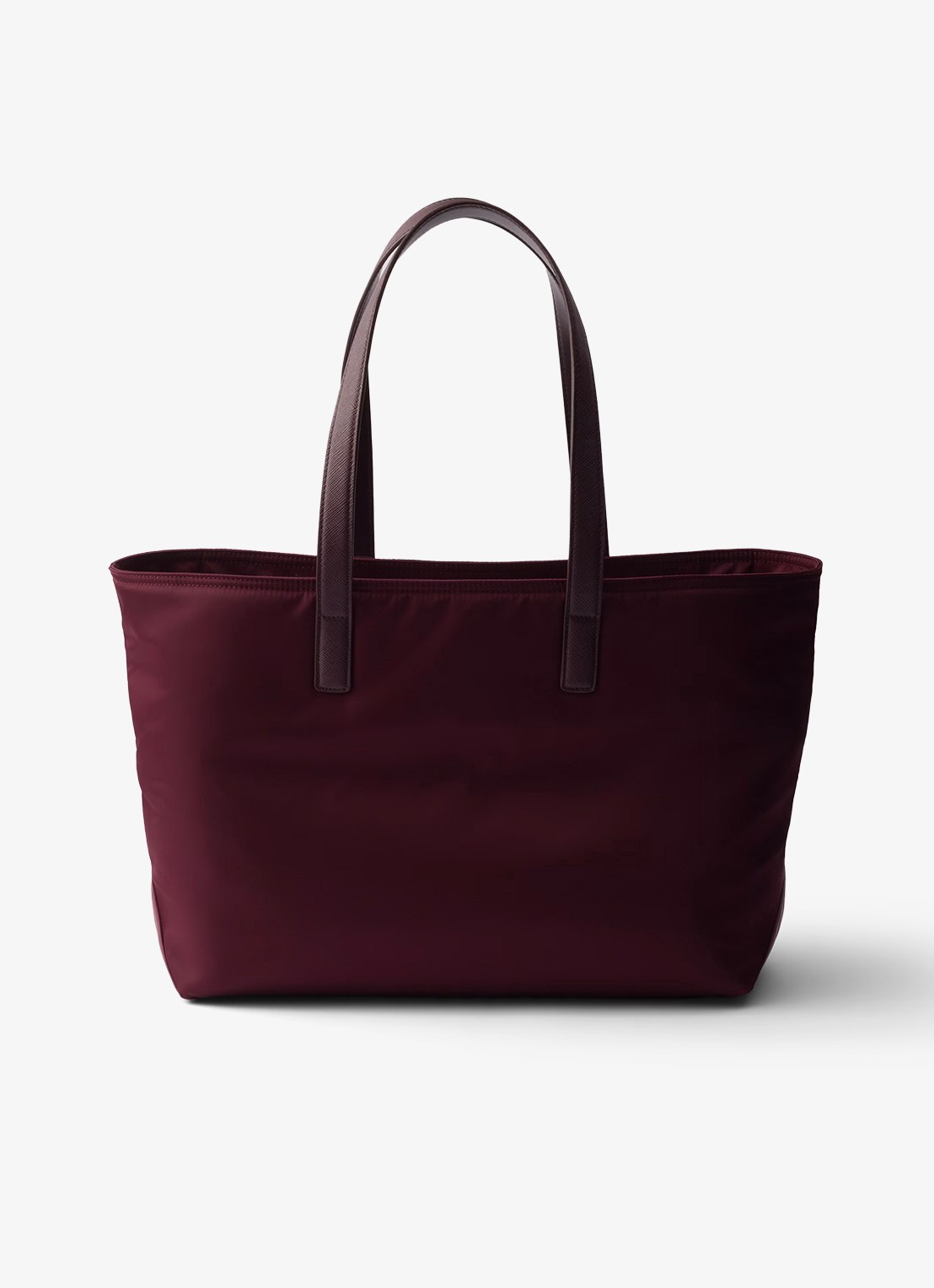 Prada Re-Edition 1978 Re-Nylon Medium shopper met leren details - achterkant 4 bordeauxrood