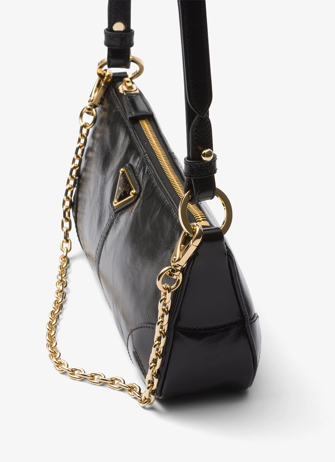 Prada Re-Edition 2002 Medium schoudertas van kalfsleer - detail 3 zwart
