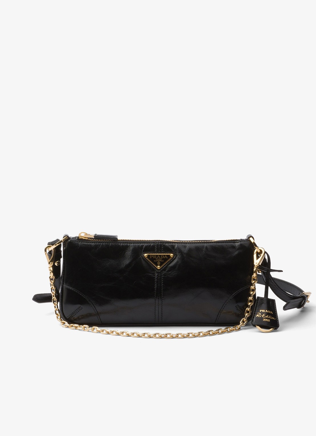 Prada Re-Edition 2002 Medium schoudertas van kalfsleer - voorkant 5 zwart