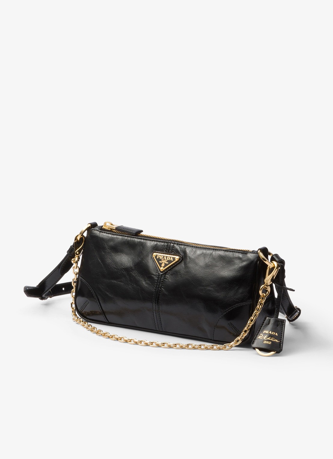 Prada Re-Edition 2002 Medium schoudertas van kalfsleer - voorkant 6 zwart