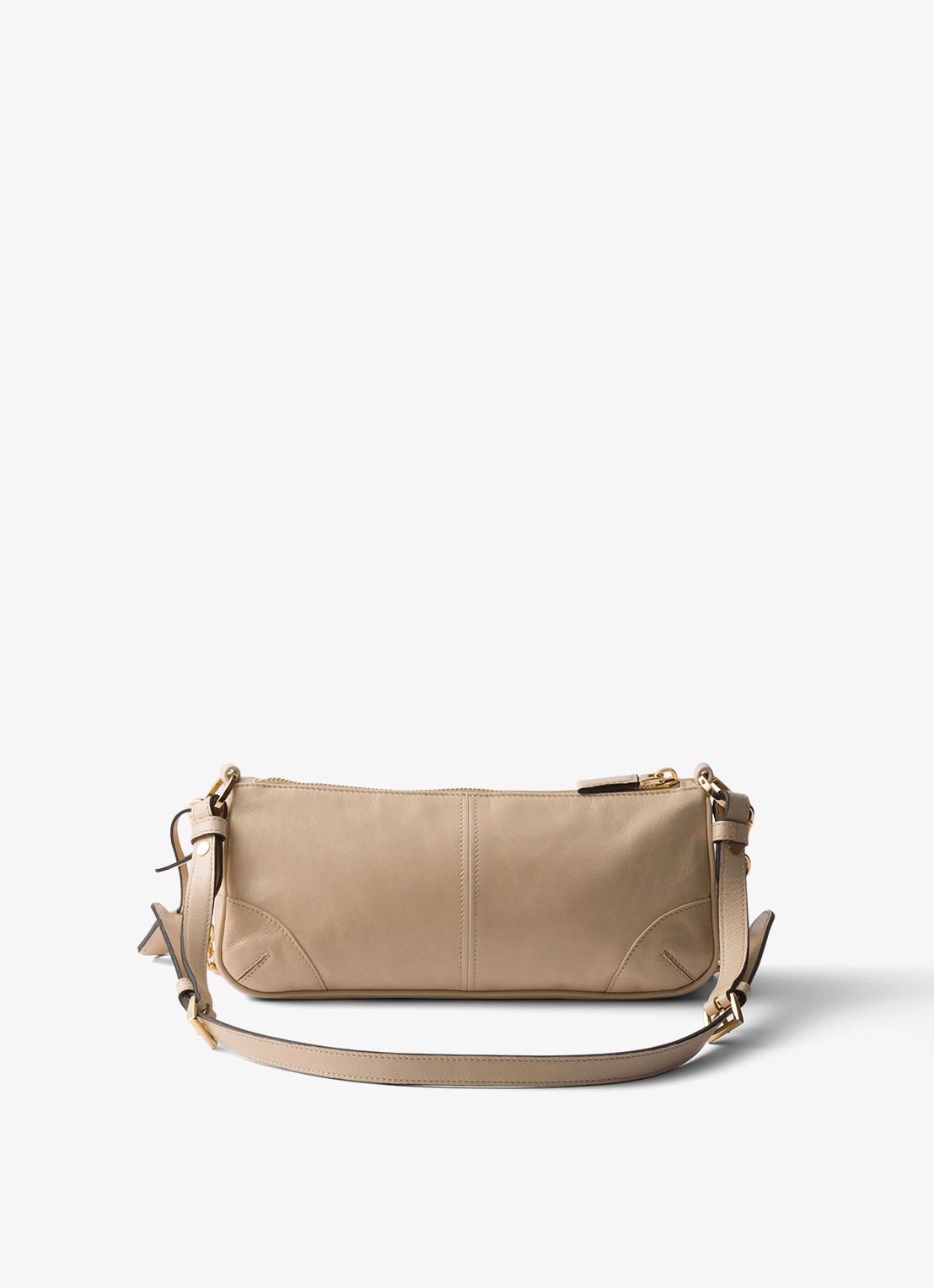 Prada Re-Edition 2002 Medium schoudertas van kalfsleer - achterkant 5 beige