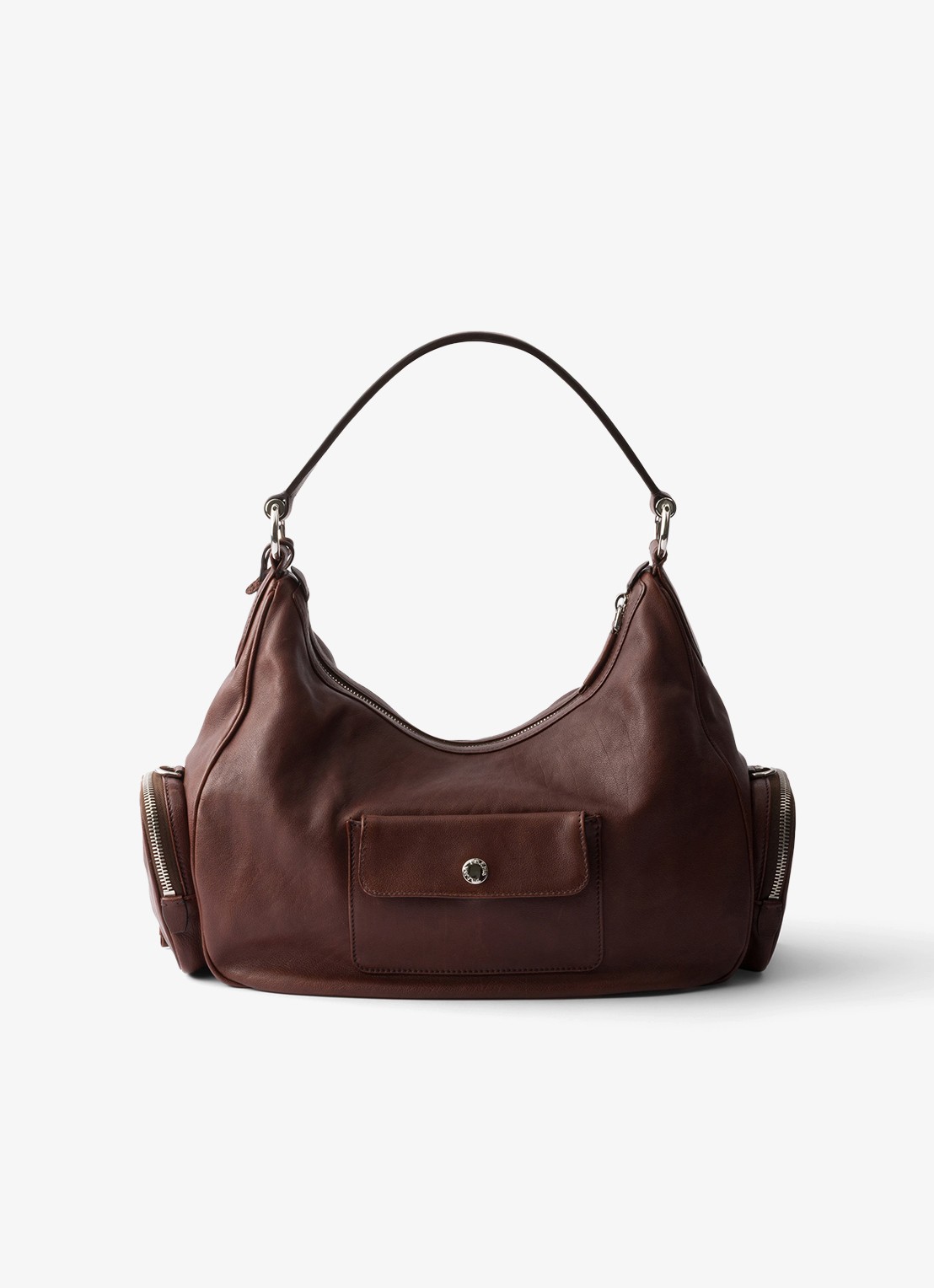 Prada Re-Edition 2005 Medium schoudertas van leer - achterkant donkerbruin