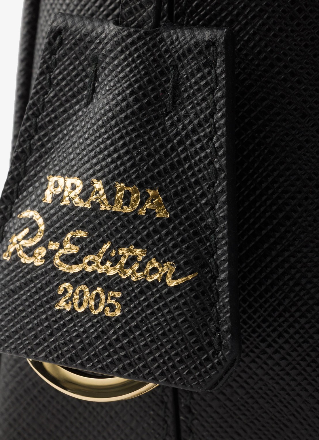 Prada Re-Edition 2005 Mini schoudertas van kalfsleer - detail 3 zwart
