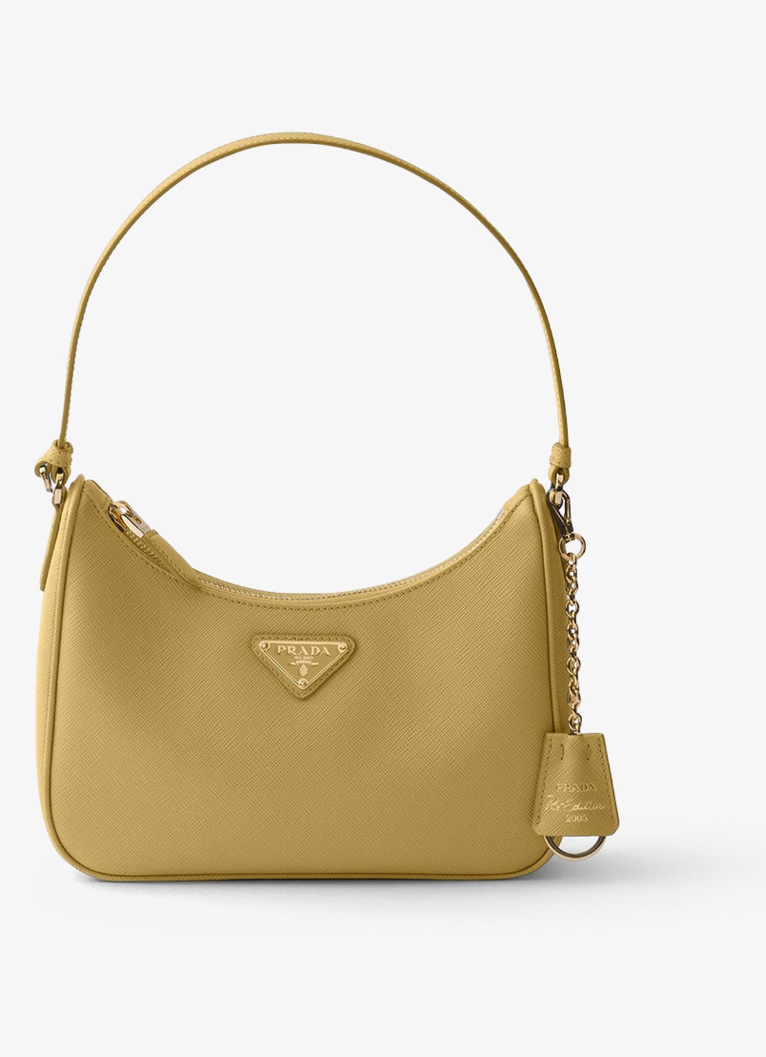 Prada Re-Edition 2005 Mini schoudertas van kalfsleer - voorkant geel