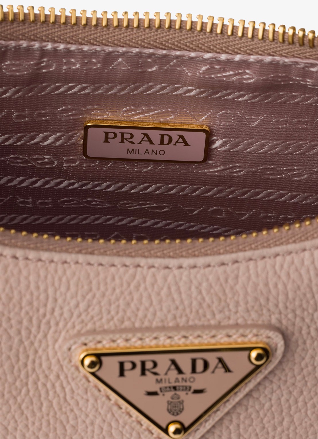 Prada Re-Edition 2005 Mini schoudertas van nubuck - detail oudroze