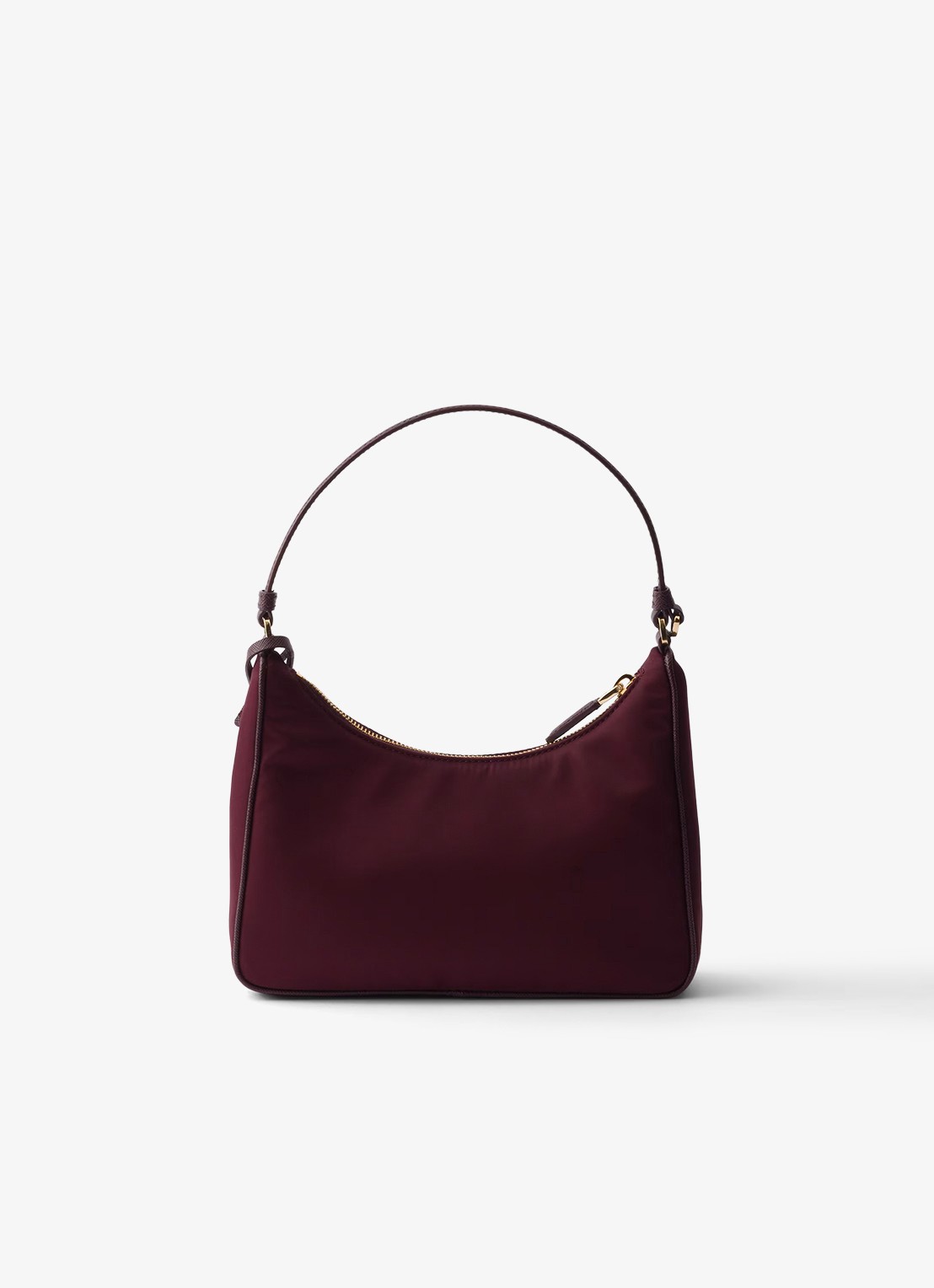 Prada Re-Edition 2005 Re-Nylon Mini handtas met leren details - achterkant 6 bordeauxrood
