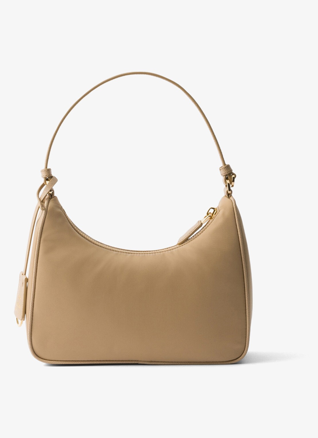 Prada Re-Edition 2005 Re-Nylon Mini handtas met leren details - achterkant 3 beige