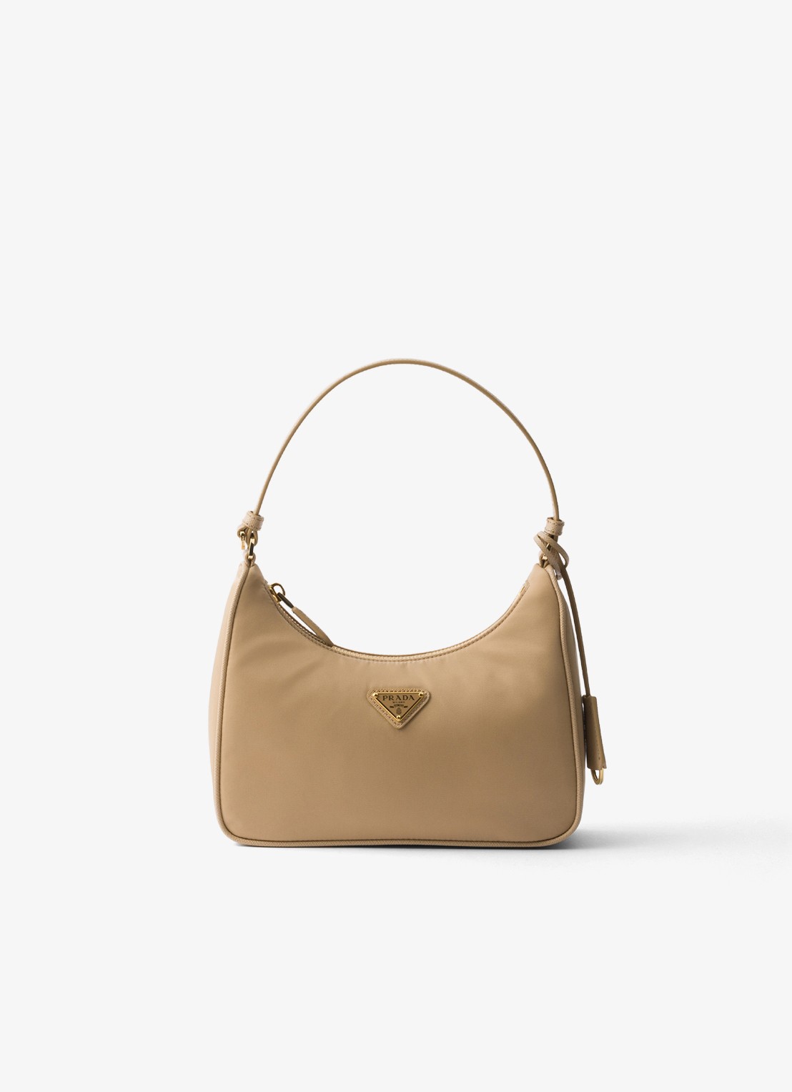 Prada Re-Edition 2005 Re-Nylon Mini handtas met leren details - voorkant beige