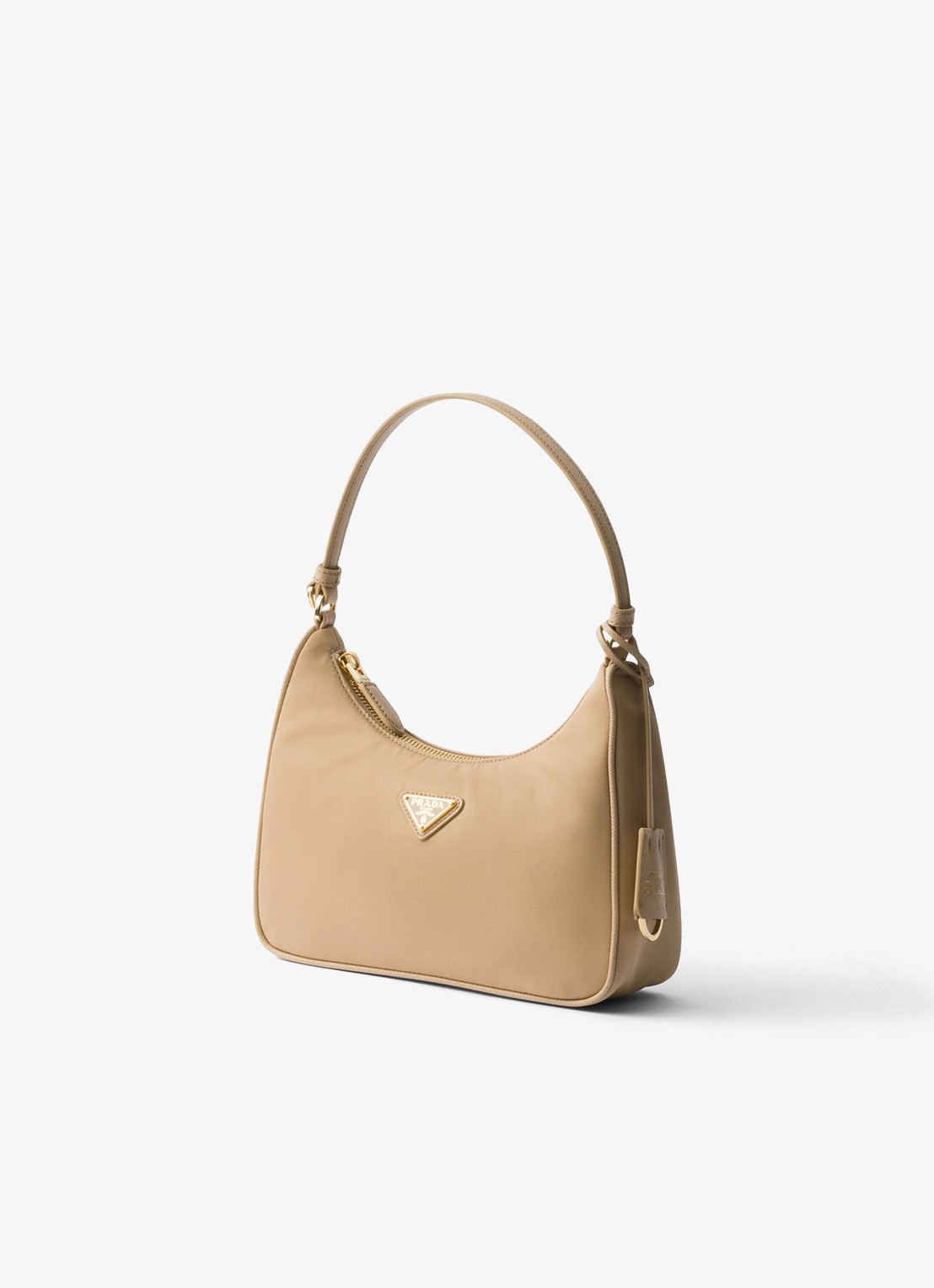 Prada Re-Edition 2005 Re-Nylon Mini handtas met leren details - voorkant 2 beige