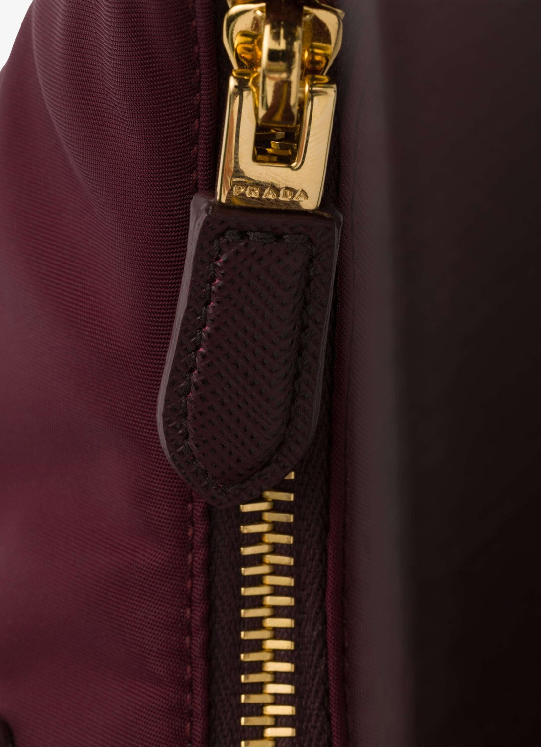 Prada Re-Edition 2005 Re-Nylon Mini schoudertas met leren details - detail 6 bordeauxrood