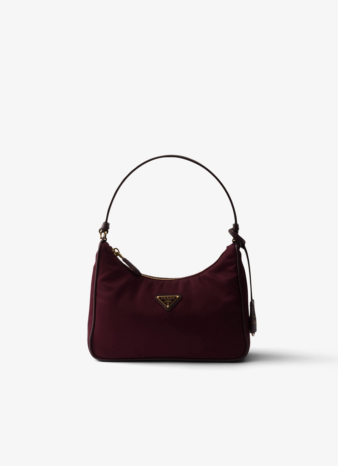 Prada Re-Edition 2005 Re-Nylon Mini schoudertas met leren details - voorkant 2 bordeauxrood