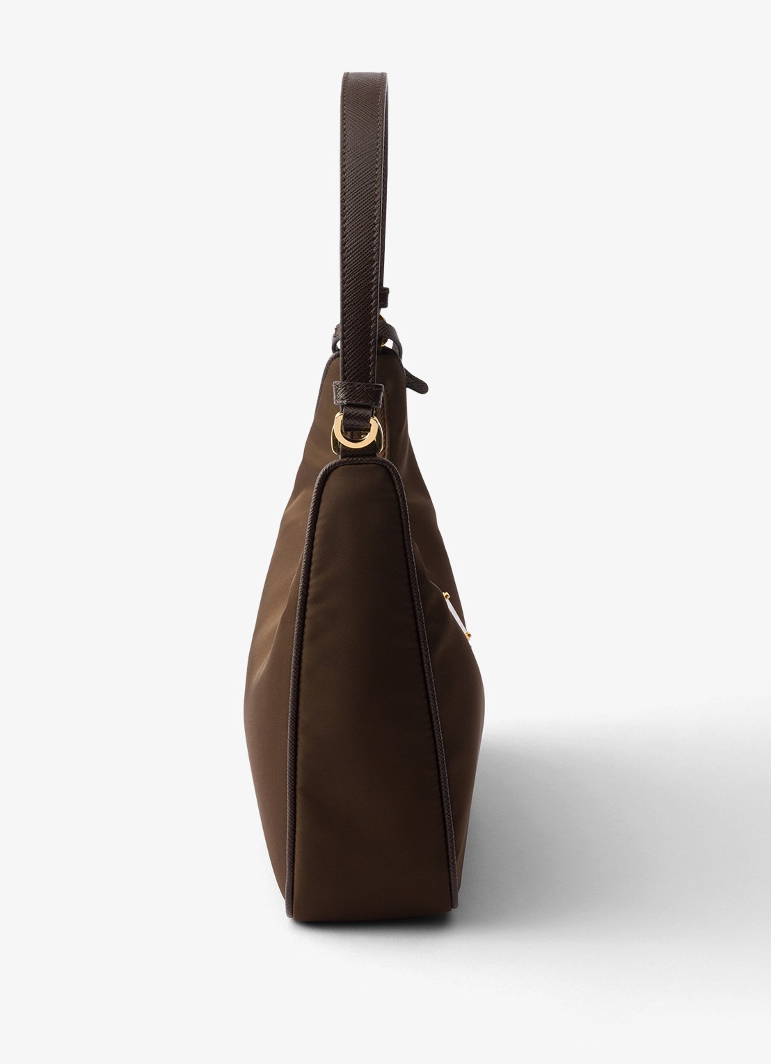 Prada Re-Edition 2005 Re-Nylon Mini schoudertas met leren details - detail donkerbruin