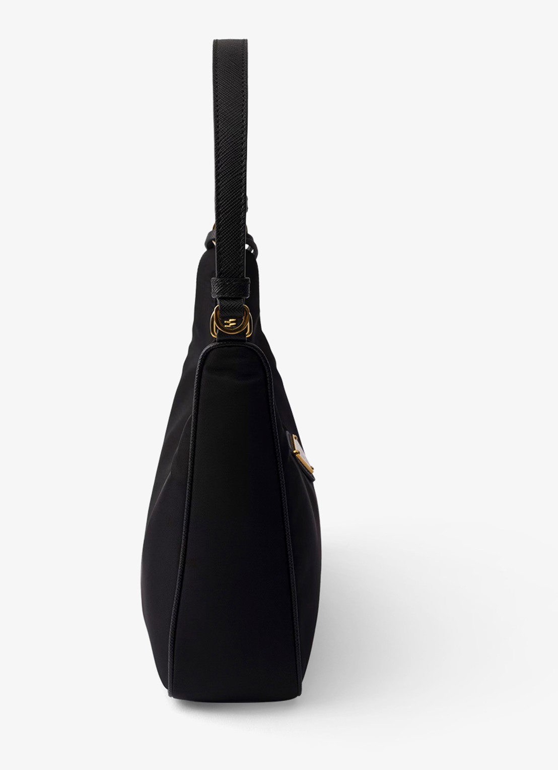 Prada Re-Edition 2005 Re-Nylon Mini schoudertas met leren details - detail 2 diepzwart