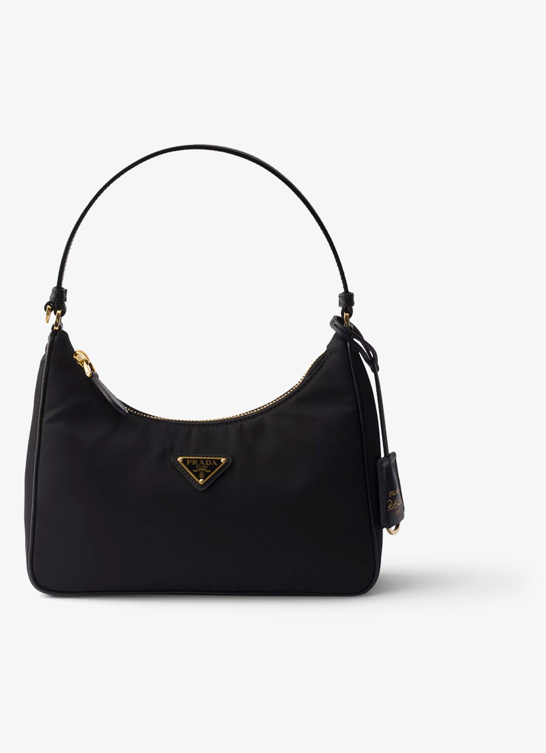 Prada Re-Edition 2005 Re-Nylon Mini schoudertas met leren details - voorkant 4 diepzwart