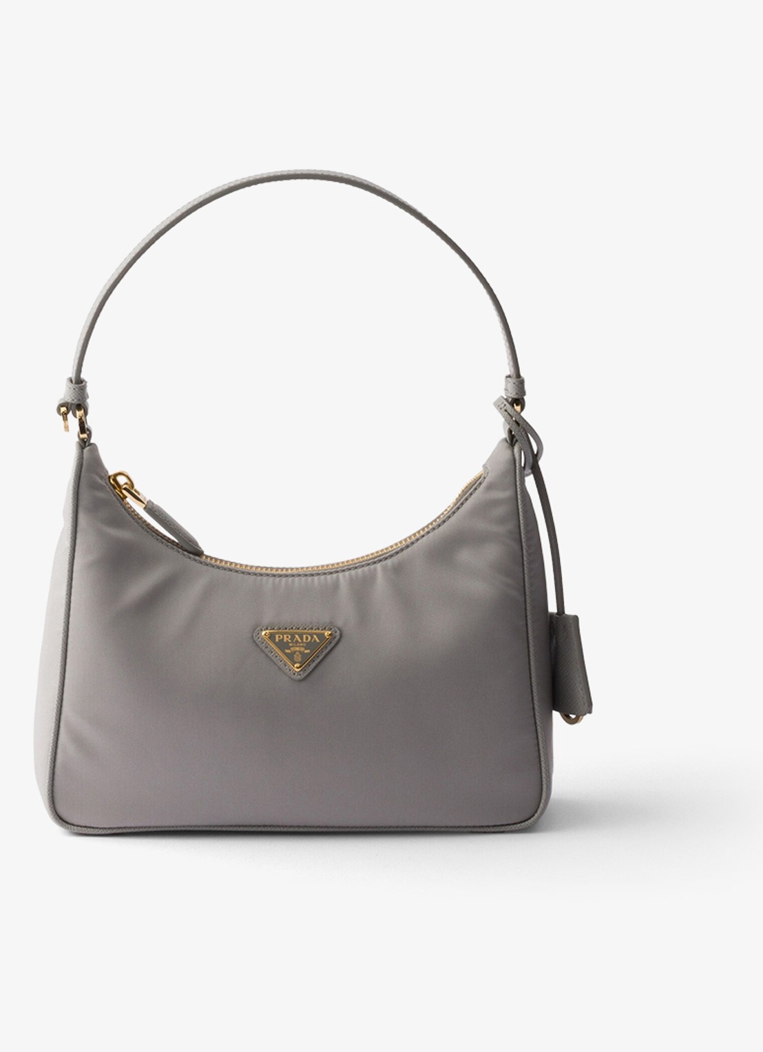 Prada Re-Edition 2005 Re-Nylon Mini schoudertas met leren details - voorkant grijs