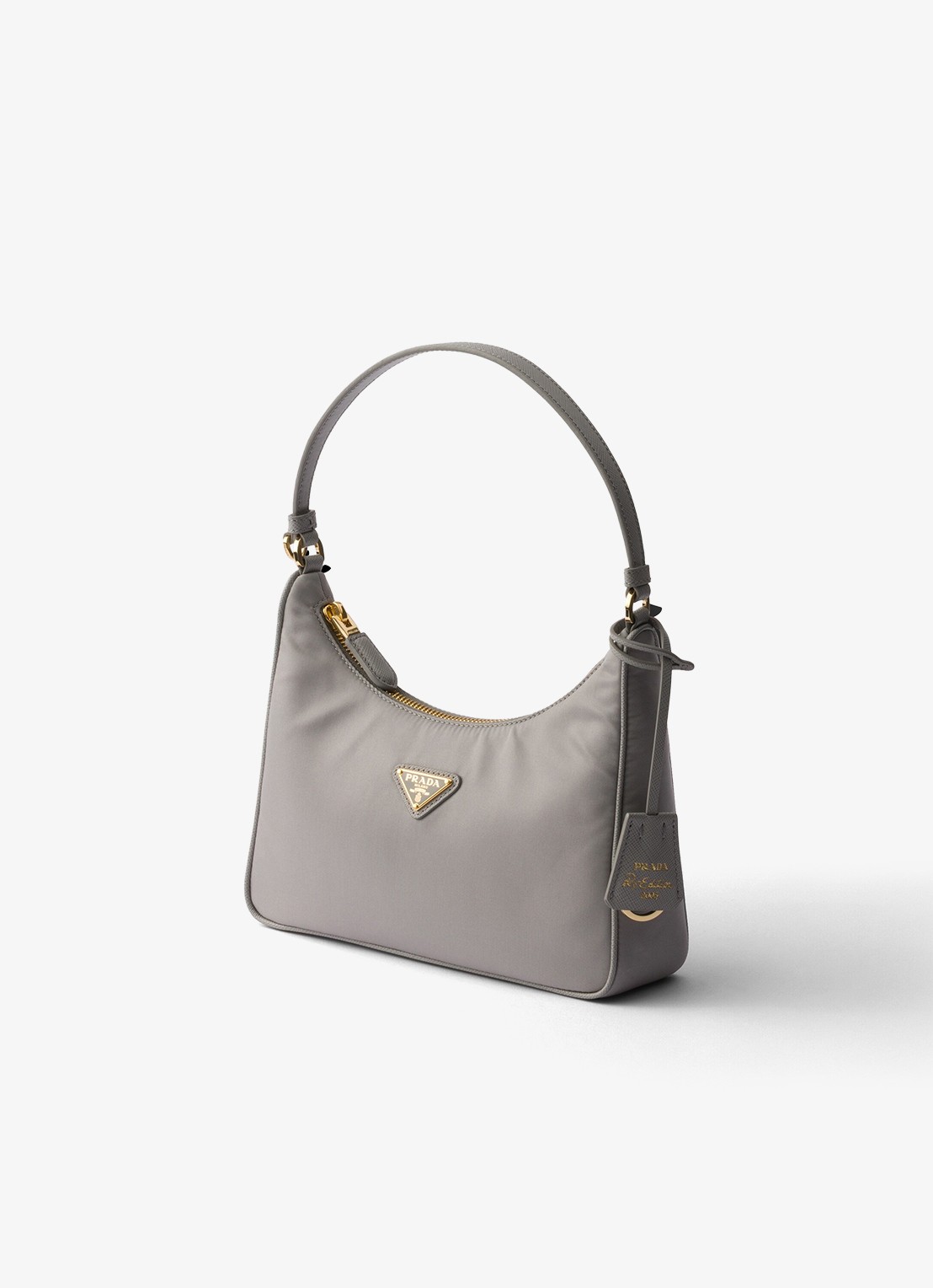 Prada Re-Edition 2005 Re-Nylon Mini schoudertas met leren details - voorkant 2 grijs