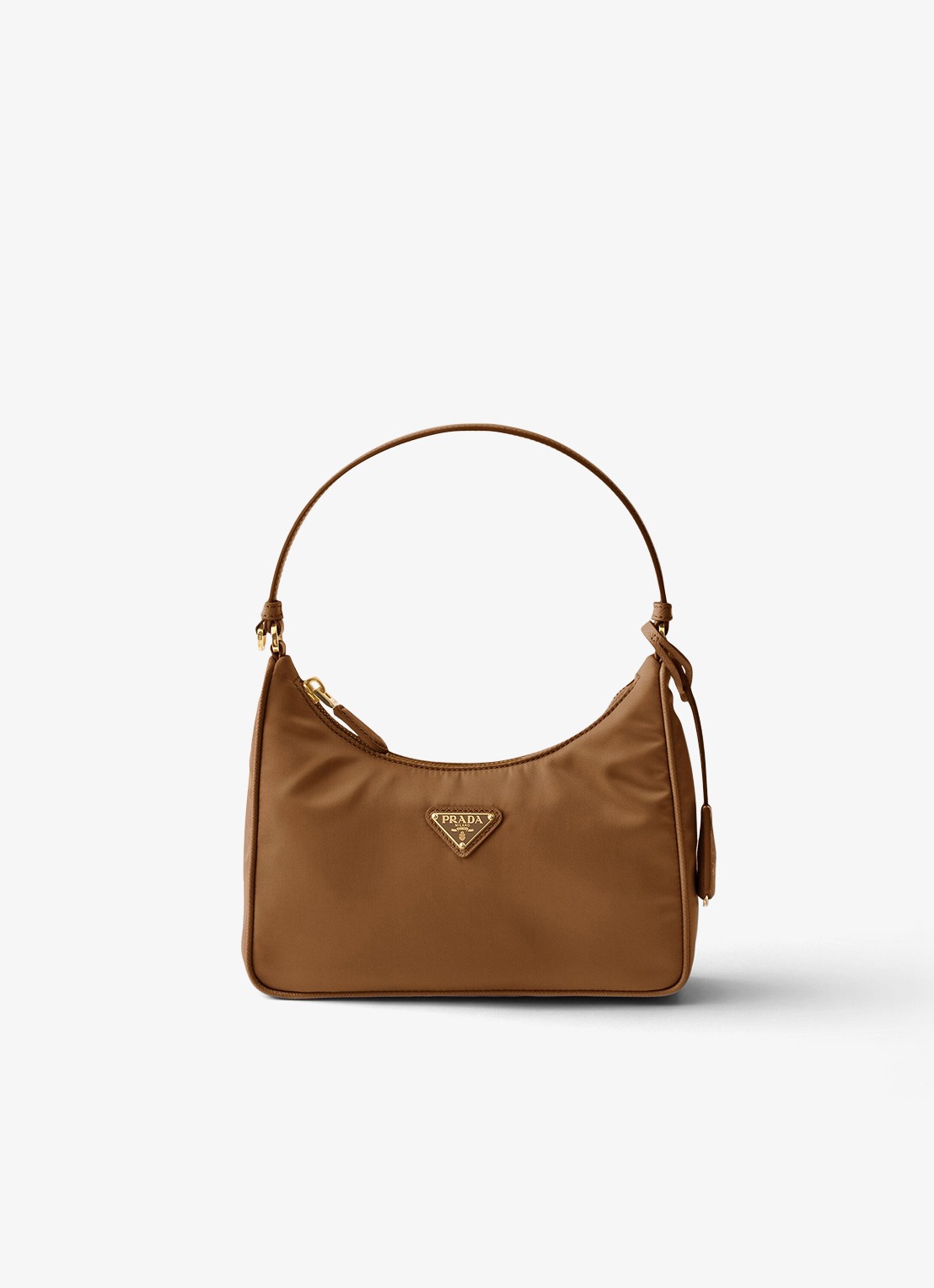 Prada Re-Edition 2005 Re-Nylon Mini schoudertas met leren details - voorkant 5 camel