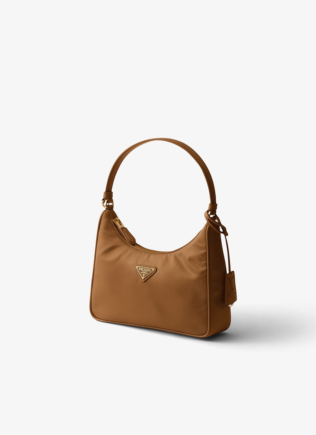 Prada Re-Edition 2005 Re-Nylon Mini schoudertas met leren details - voorkant 6 camel