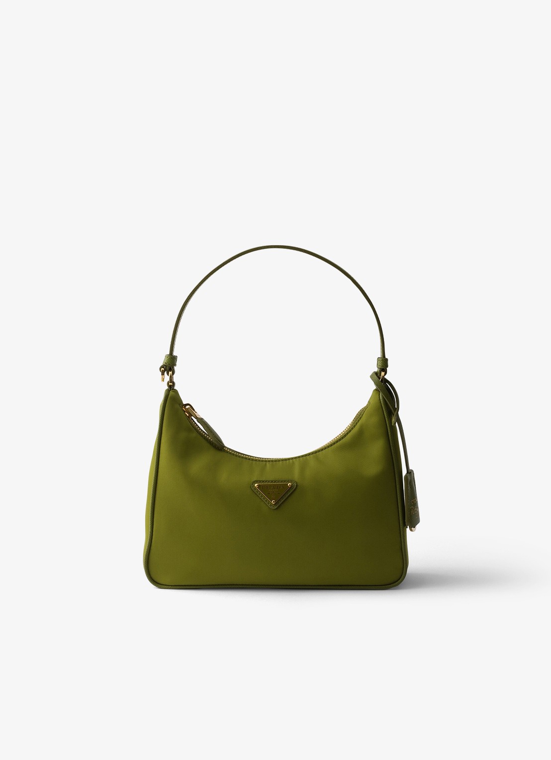 Prada Re-Edition 2005 Re-Nylon Mini schoudertas met leren details - voorkant 2 groen