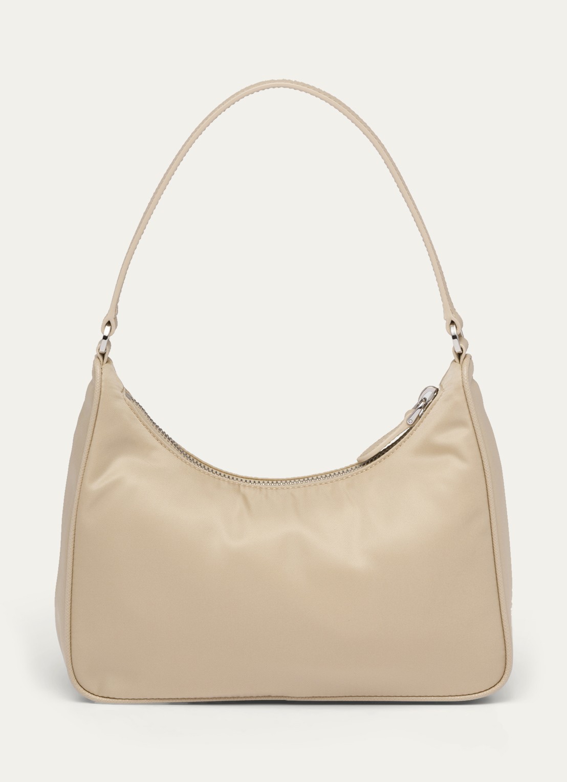 Prada Re-Edition 2005 Re-Nylon schoudertas met leren details - detail 4 beige