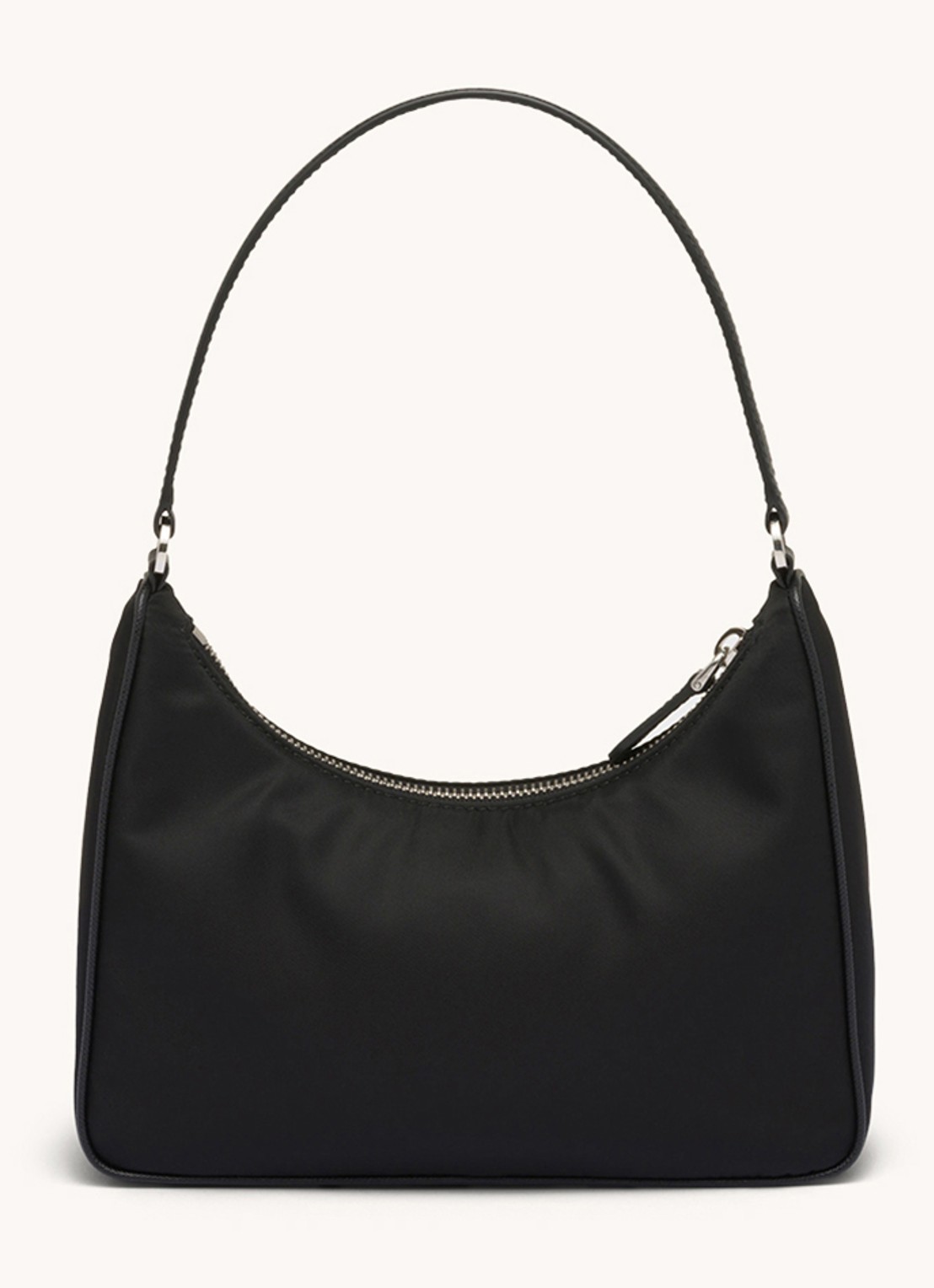Prada Re-Edition 2005 Re-Nylon schoudertas met leren details - detail 4 zwart