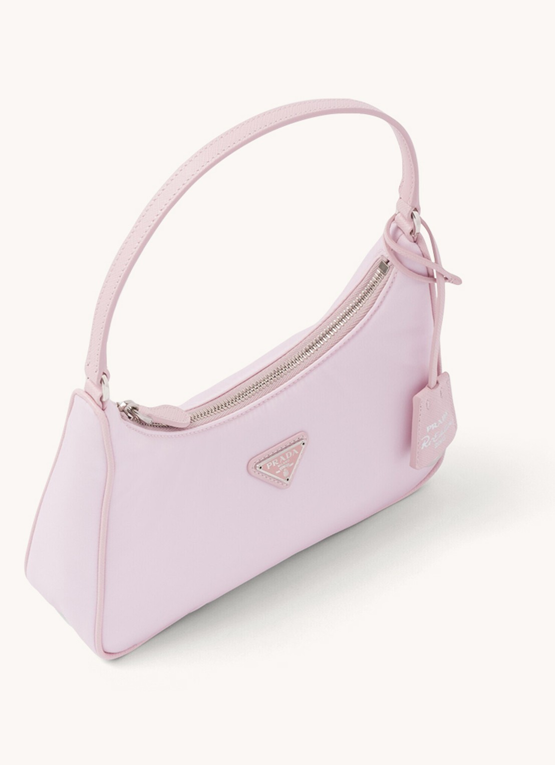 Prada Re-Edition 2005 Re-Nylon schoudertas met leren details - achterkant 7 roze