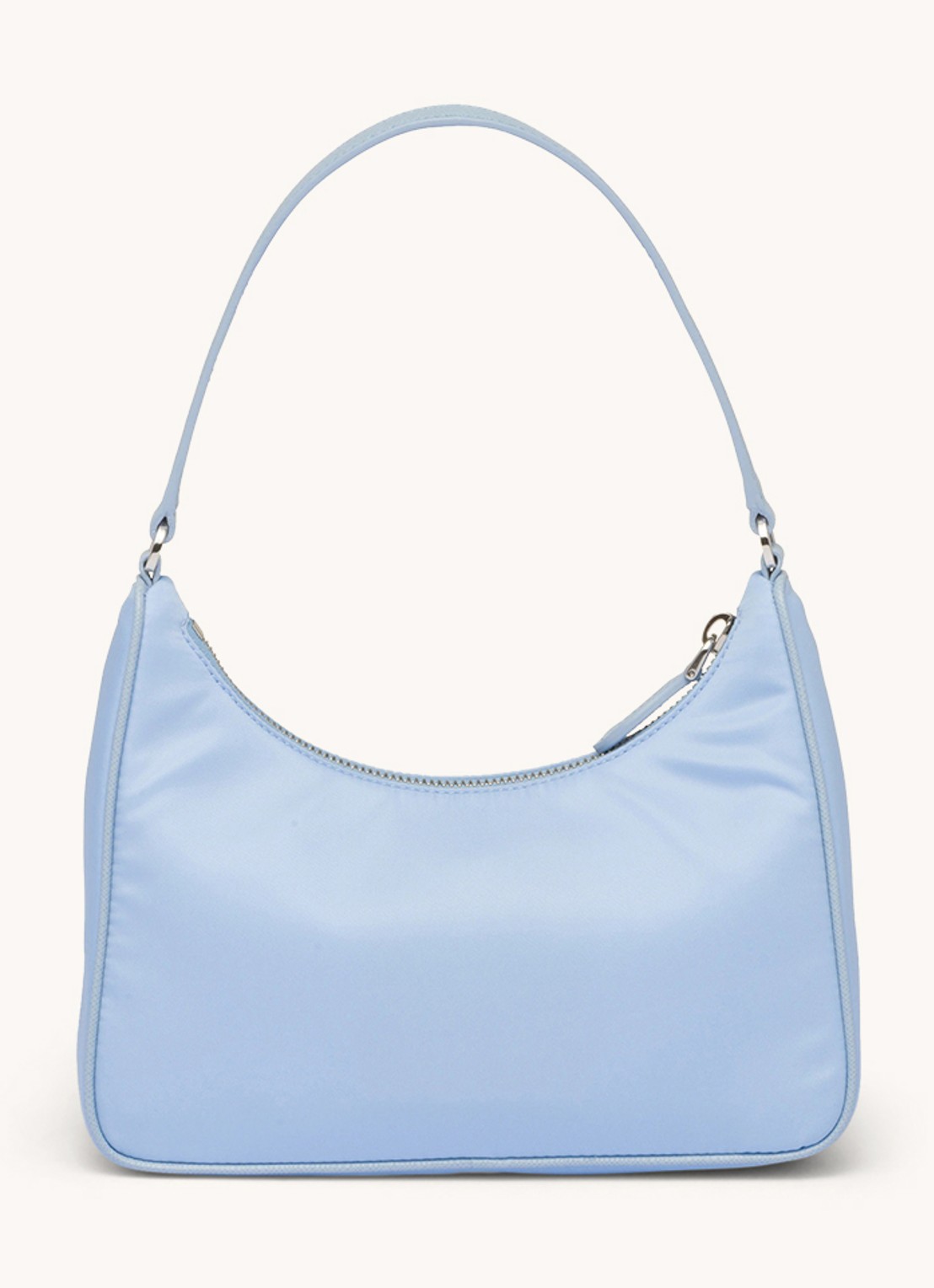 Prada Re-Edition 2005 Re-Nylon schoudertas met leren details - detail 6 lichtblauw