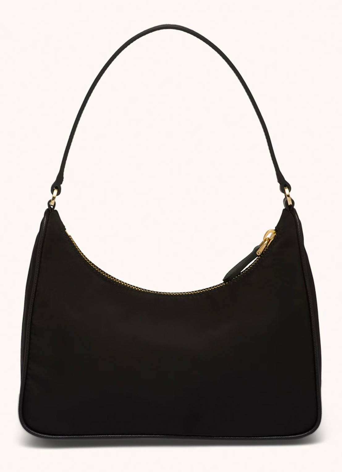 Prada Re-Edition 2005 Re-Nylon schoudertas met leren details - achterkant 10 zwart