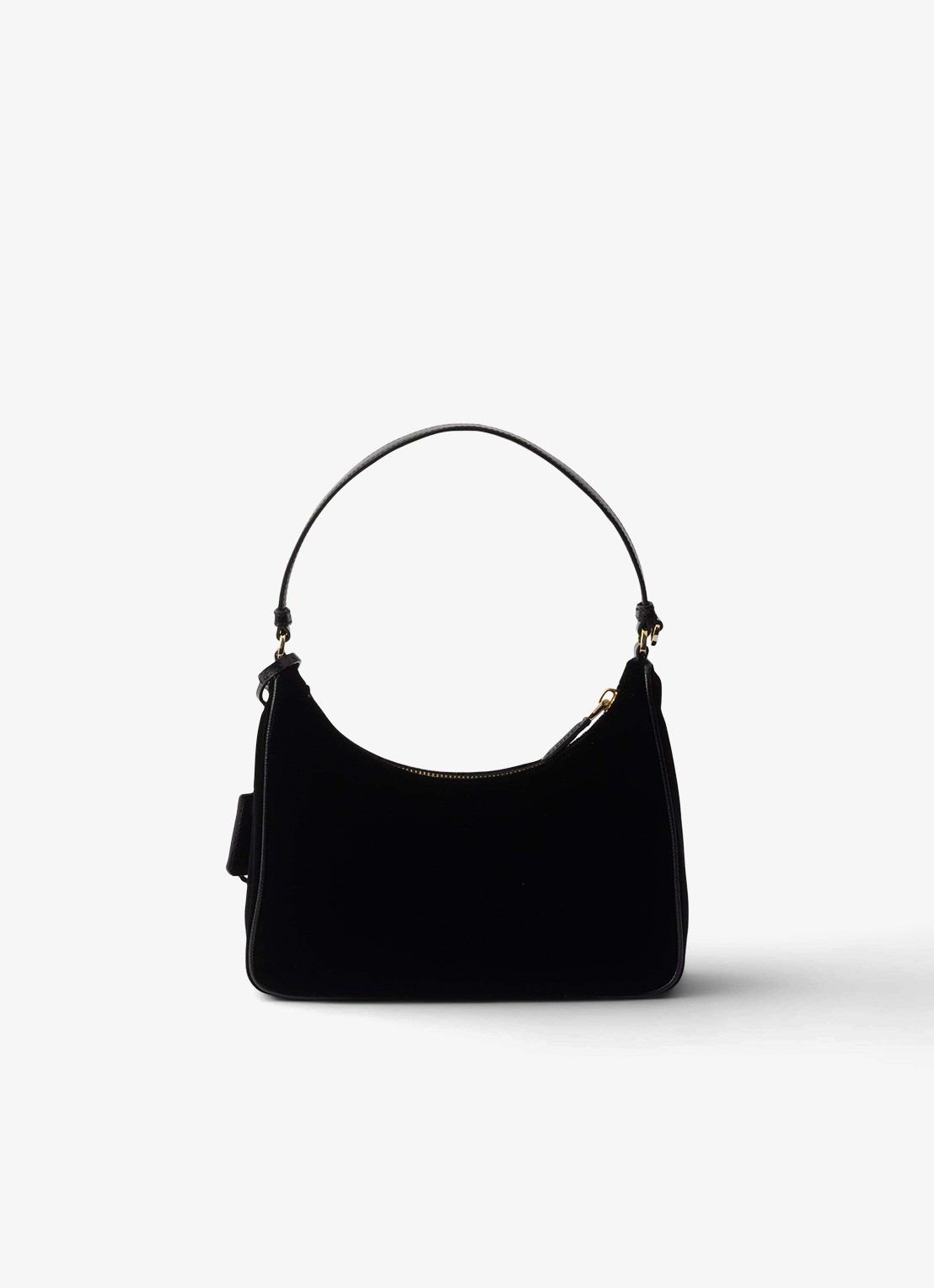Prada Re-Edition 2005 schoudertas van fluweel met leren details - achterkant 3 zwart