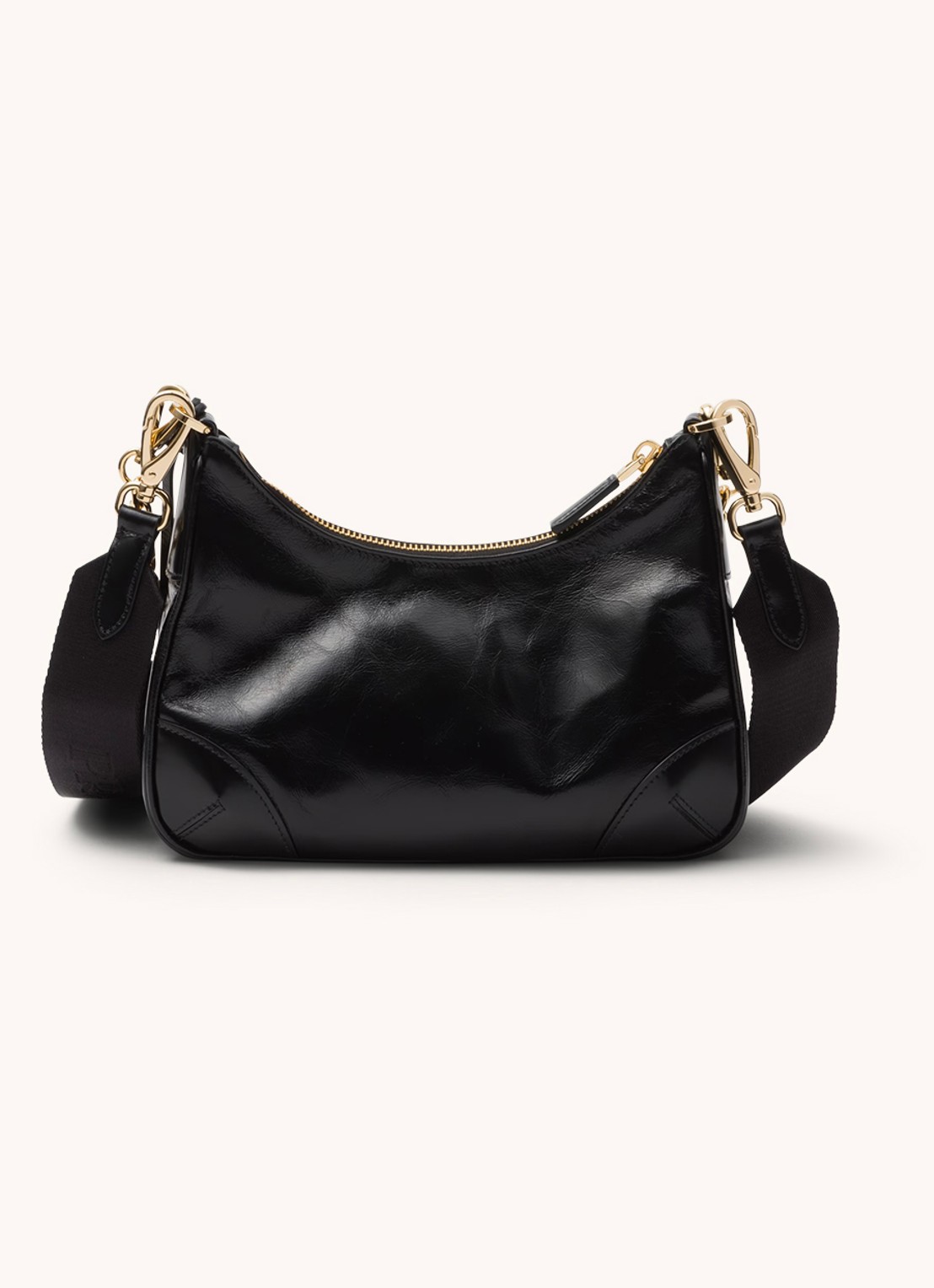 Prada Re-Edition 2005 schoudertas van leer - achterkant zwart