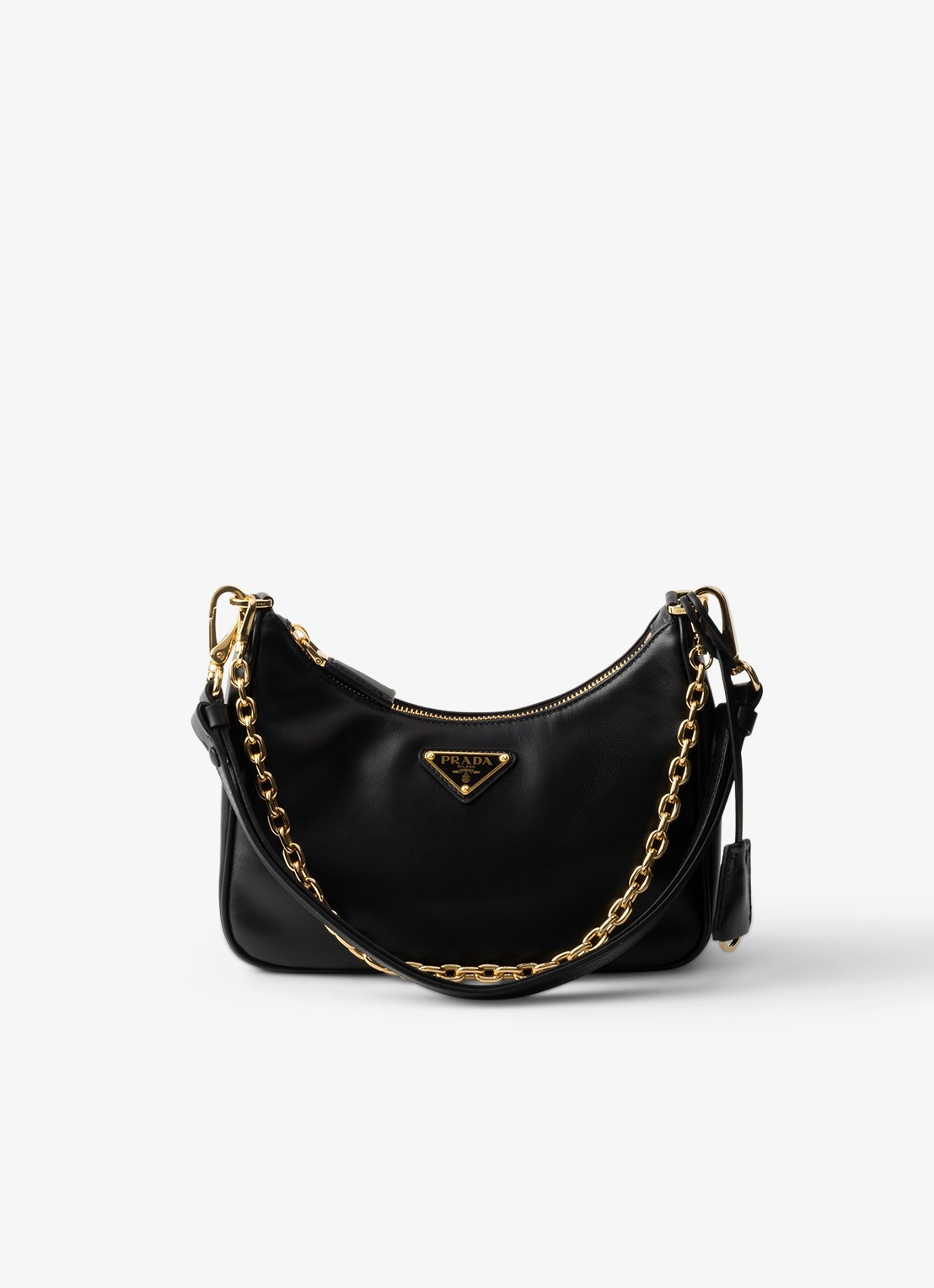 Prada Re-Edition Mini schoudertas van kalfsleer - voorkant 6 zwart