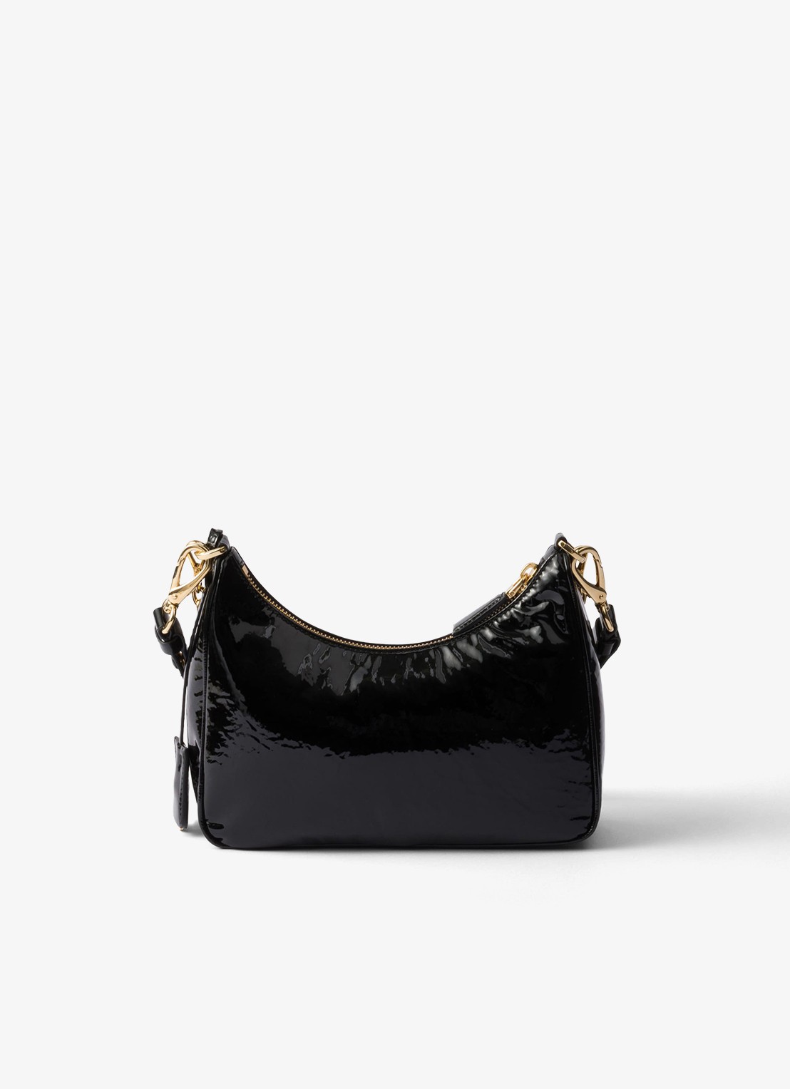 Prada Re-Edition schoudertas van lakleer - achterkant 7 zwart