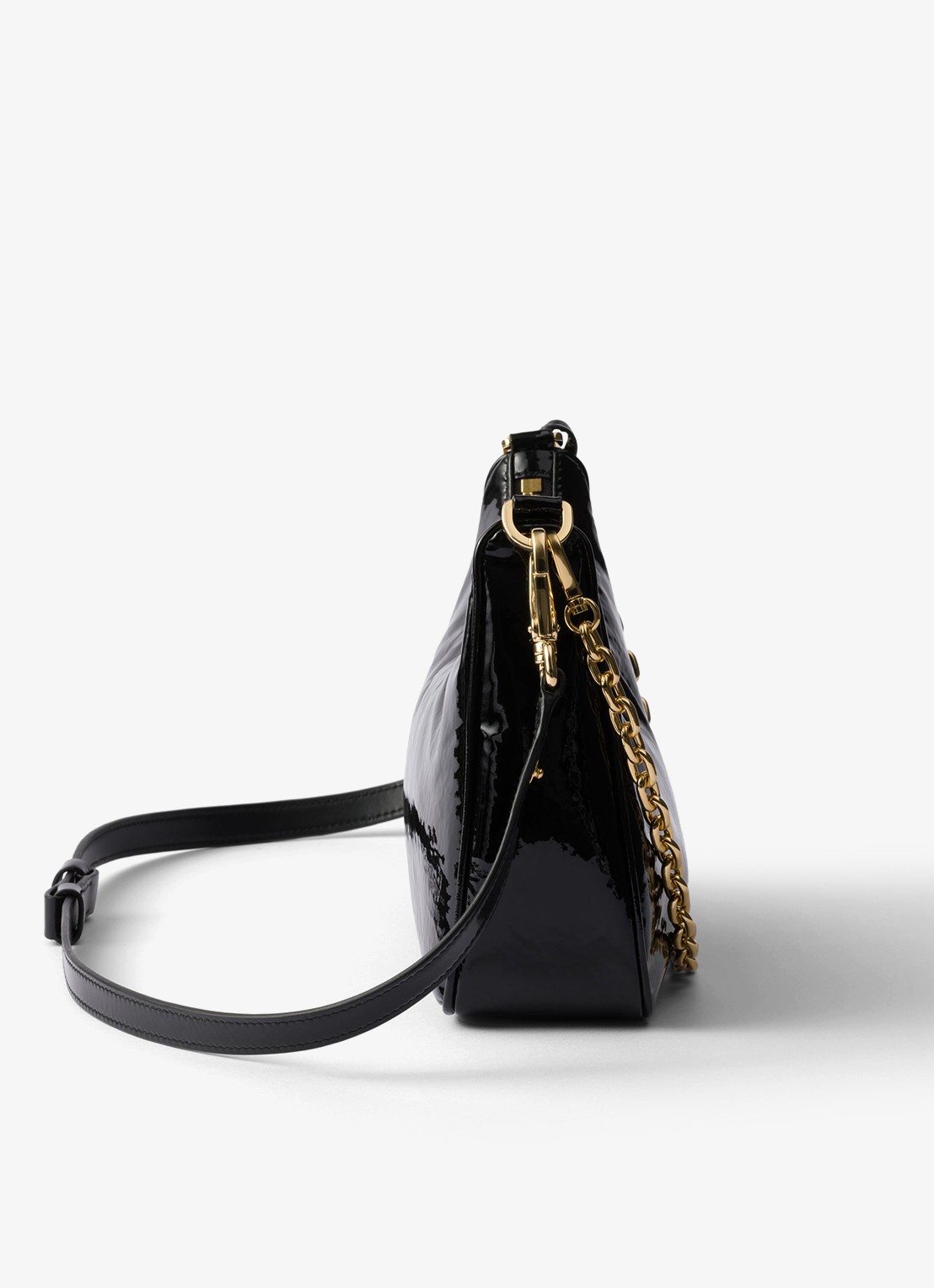 Prada Re-Edition schoudertas van lakleer - detail 5 zwart