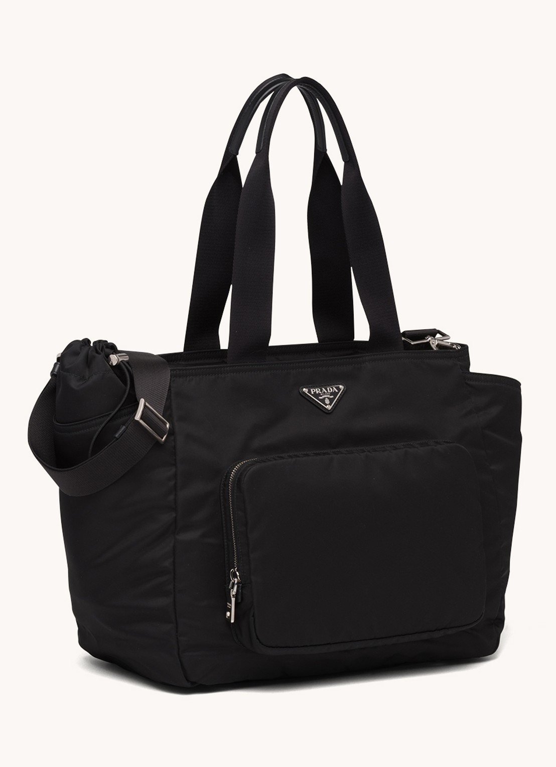 Prada Re-Nylon Baby schoudertas met afneembare schouderriem - voorkant 5 zwart