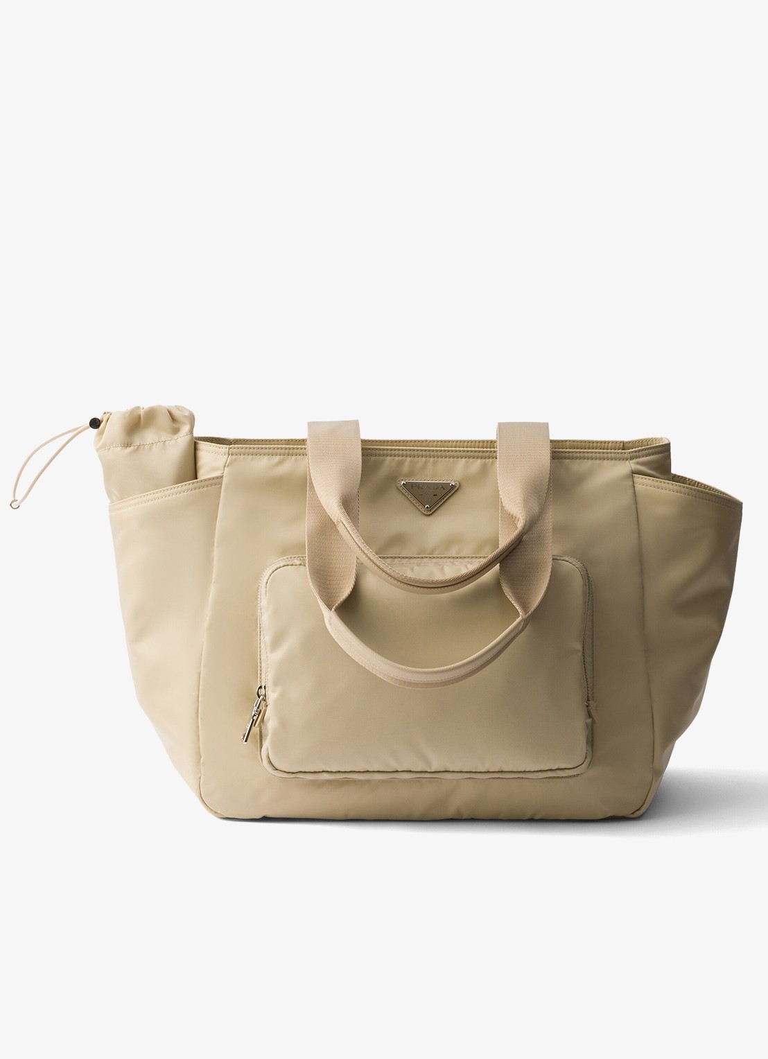 Prada Re-Nylon Baby schoudertas met afneembare schouderriem - voorkant 5 beige