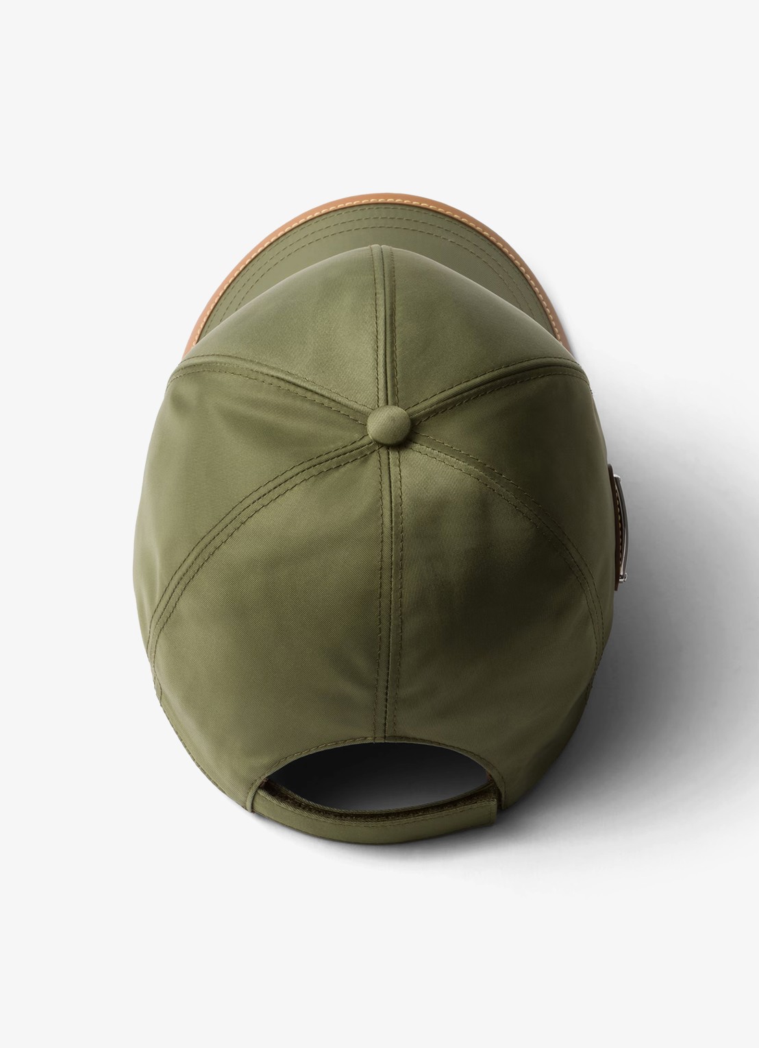 Prada Re-Nylon baseball pet met logo en leren details - achterkant 3 mosgroen