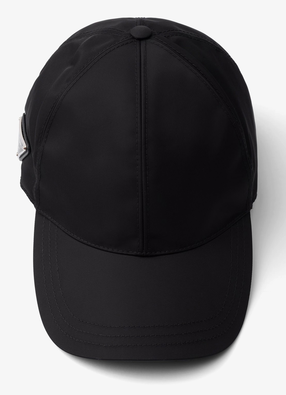Prada Re-Nylon Baseball pet met logo - detail zwart