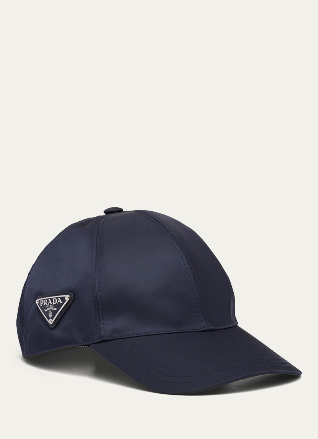 Prada Re-Nylon Baseball pet met logo - voorkant 3 donkerblauw