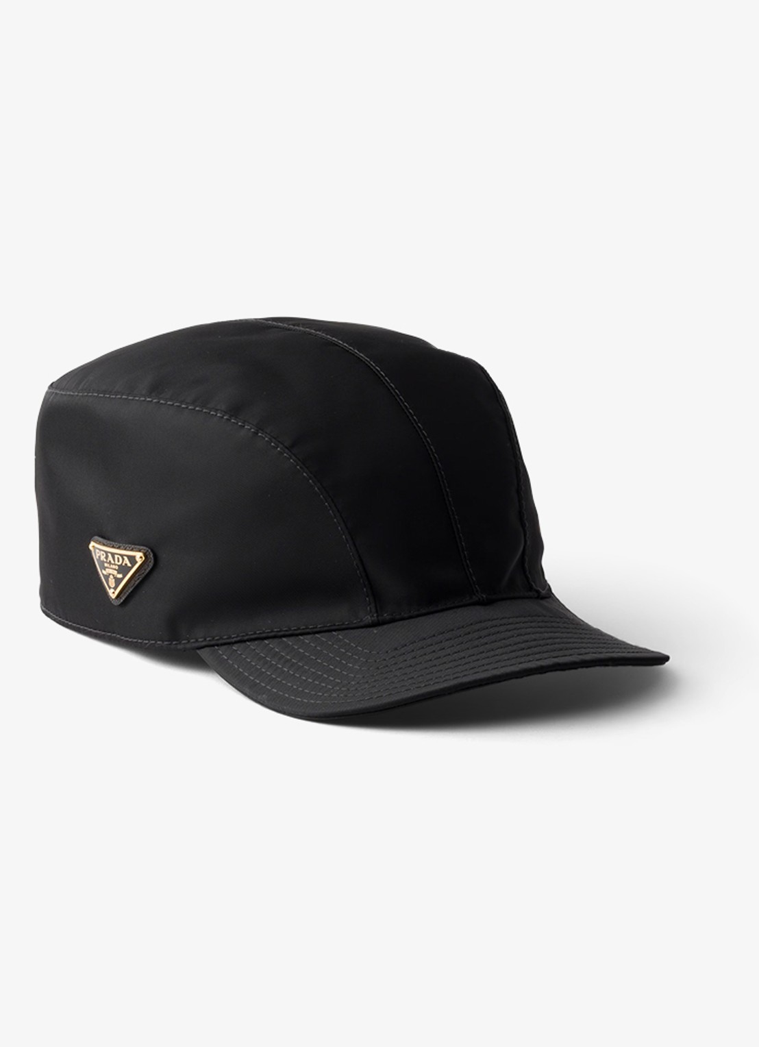 Prada Re-Nylon baseball pet met logo - voorkant 2 zwart
